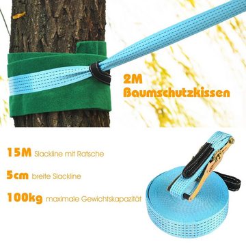 KOMFOTTEU Slackline Trainingsgerät, 32 Teile,ab 3 Jahren