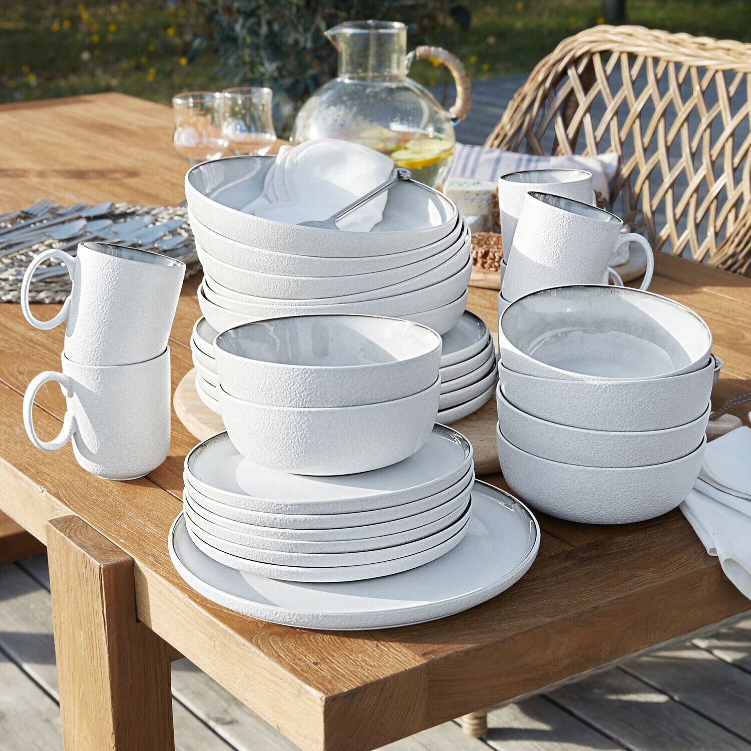 Mirabeau Geschirr-Set Geschirr 30er Set Eiruna creme, Steinzeug, Essgeschirr, Essservice