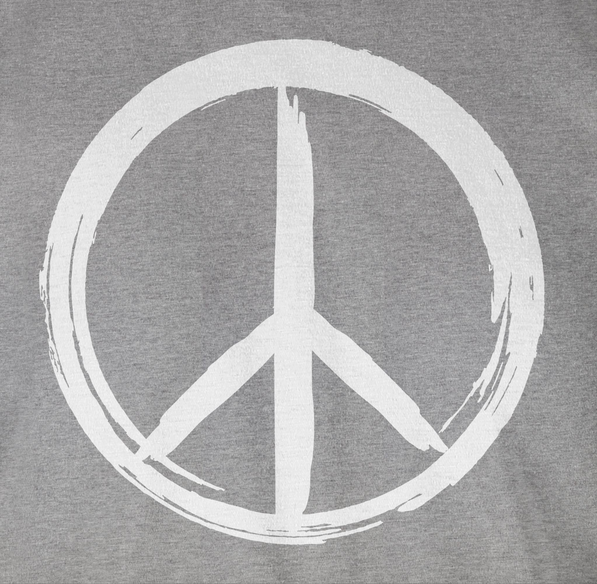 Shirtracer T-Shirt meliert weiß Pinsel Optik 03 Sprüche - Grau Statement Peace Zeichen