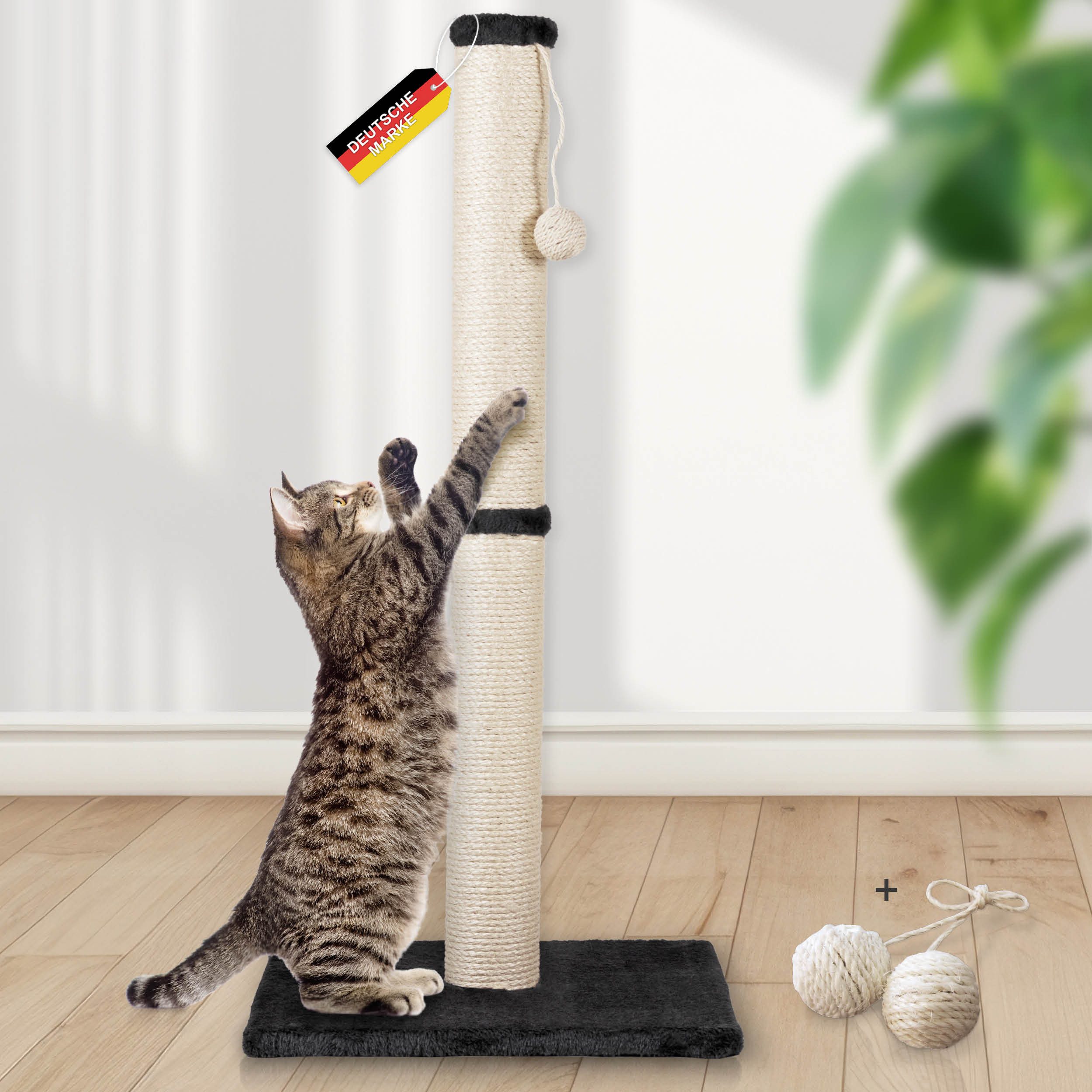 Rohrschneider Kratzsäule Kratzsäule L, Made in EU, Kratzbaum mit Spielkugel, 2 Größen