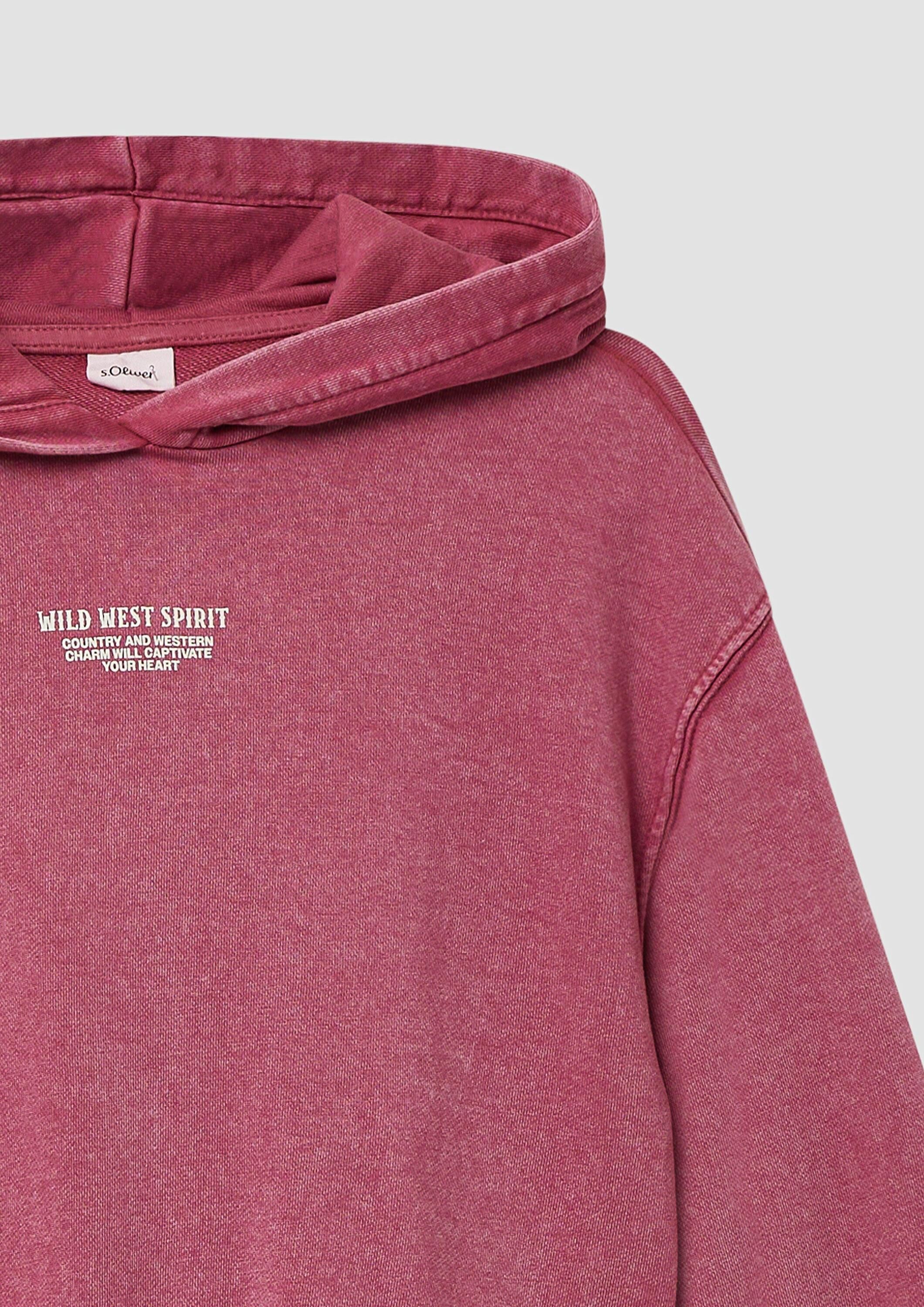 s.Oliver Sweatshirt Sweatshirt Kurzes Oversize-Sweatshirt mit Garment Dye und Rückenprint – Bild 4 von 4