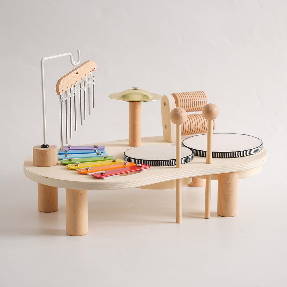 CLTYQ Spielzeug-Musikinstrument 7 In 1 Holz Montessori Kinder Schlagzeugset günstig online kaufen