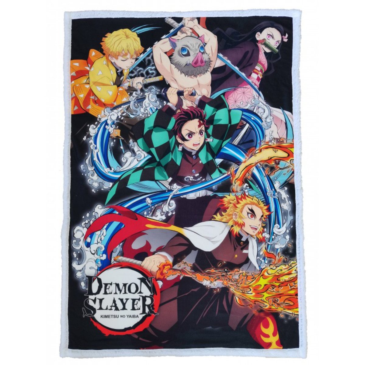 Wohndecke Sherpa Decke 100 × 150 cm Mikrofaser Polyester Anime, Demon Slayer
