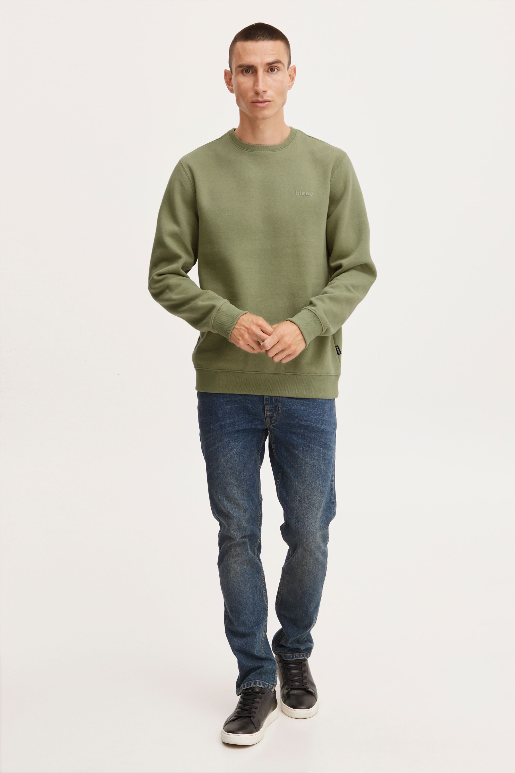 Blend Rundhalspullover BHDownton Klassisches Sweatshirt mit Rundhalsausschnitt