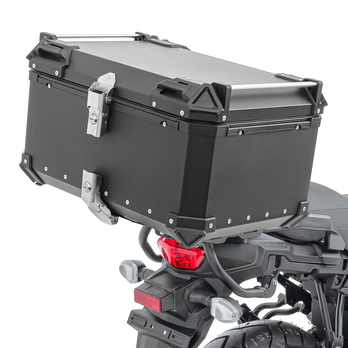 Bagtecs Topcase Set Alu Topcase + Gepäckbrücke passend für Suzuki V-Strom 650 / XT 17-