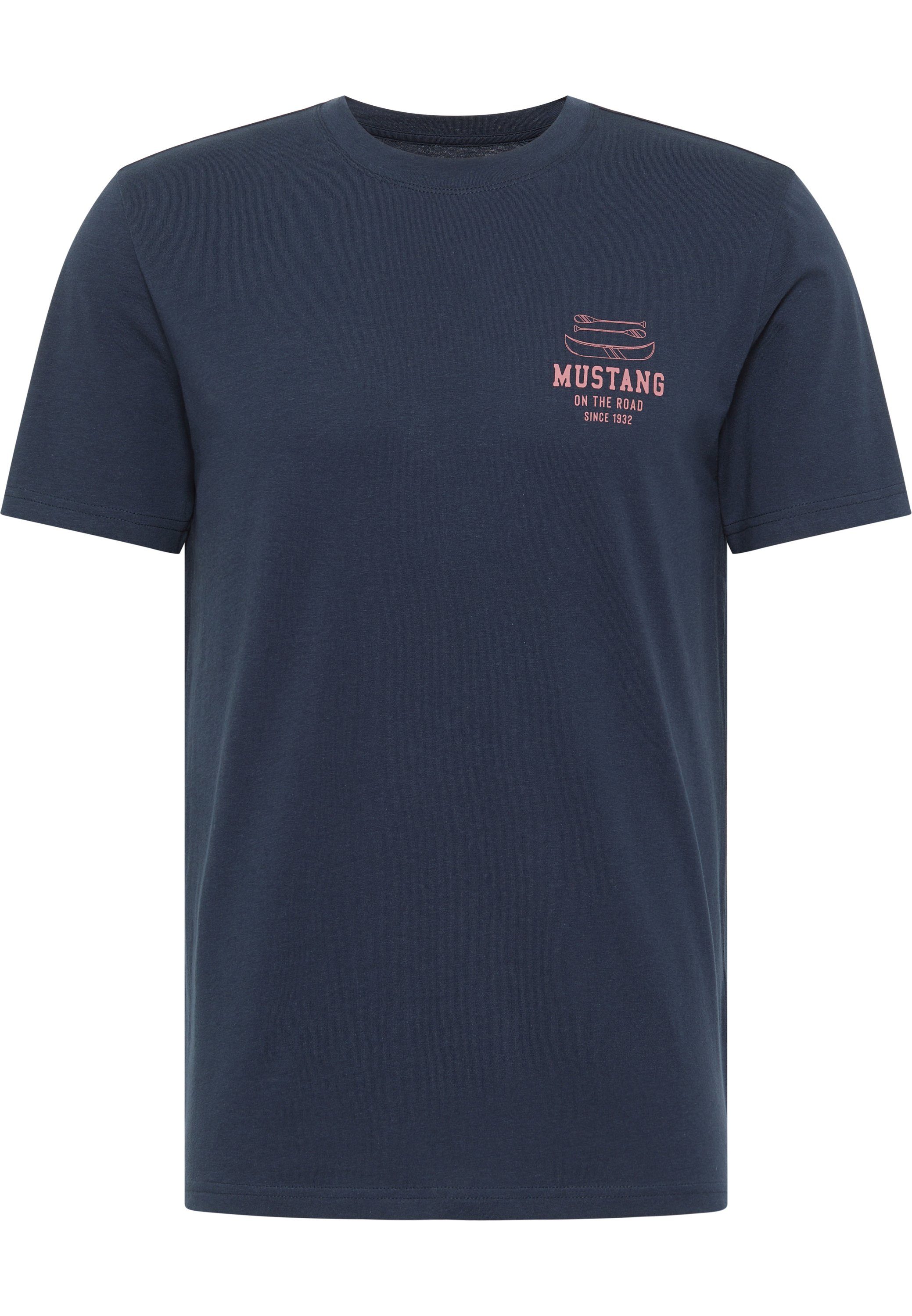 MUSTANG Kurzarmshirt Print-Shirt navy Mustang