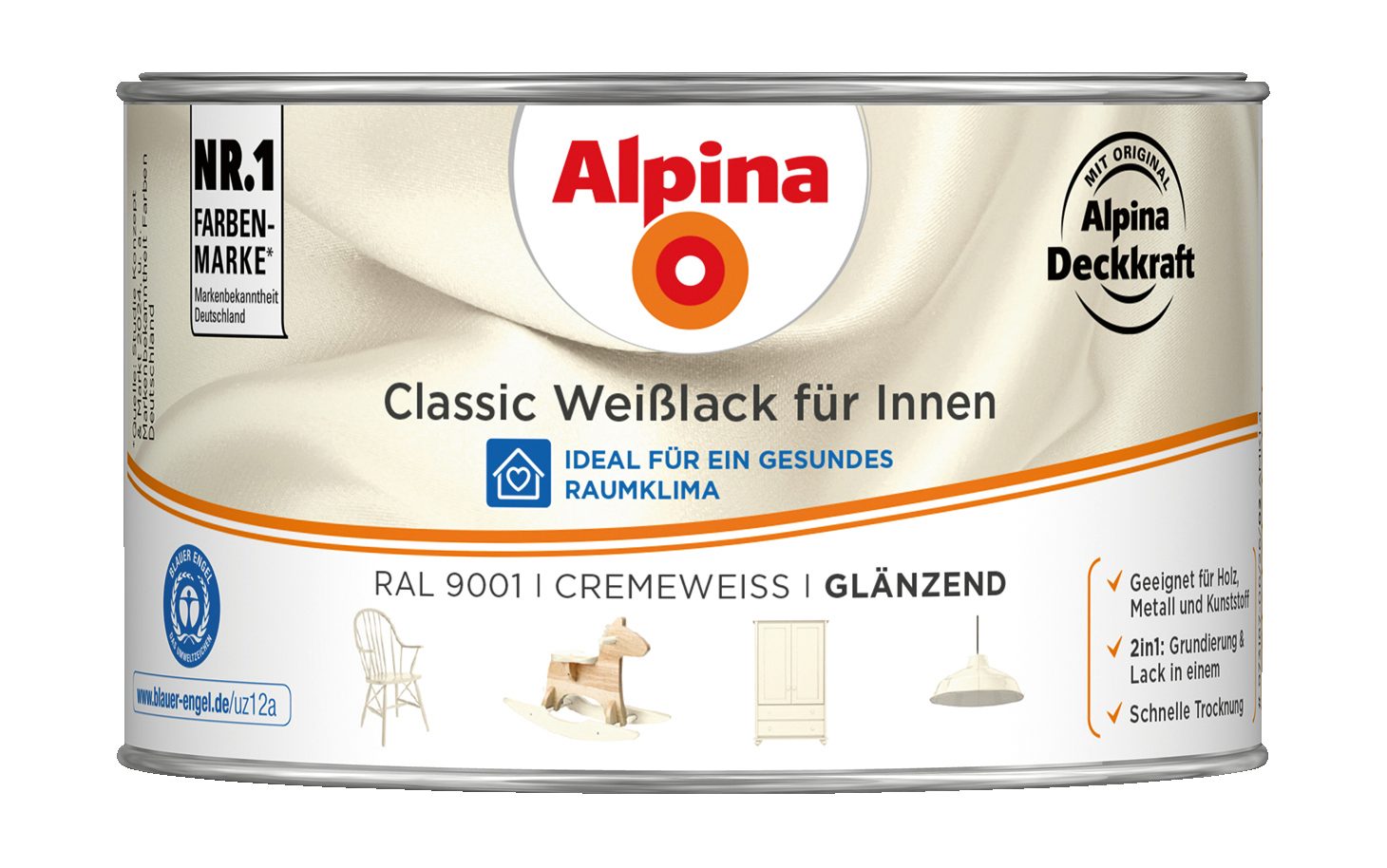 Alpina Weißlack Classic Weißlack für Innen Cremeweiß