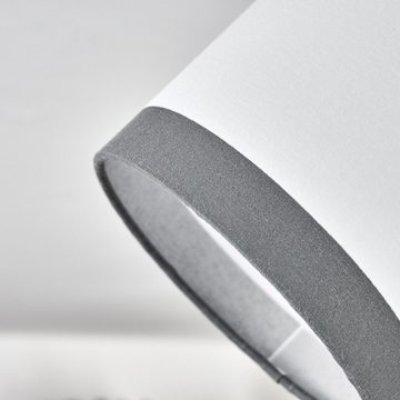 hofstein Deckenleuchte moderne Deckenlampe aus Metall/Stoff in Chromfarben/Weiß/Anthrazit, ohne Leuchtmittel, mit verstellbaren Schirmen aus Stoff Ø12cm, 2x E14, ohne Leuchtmittel