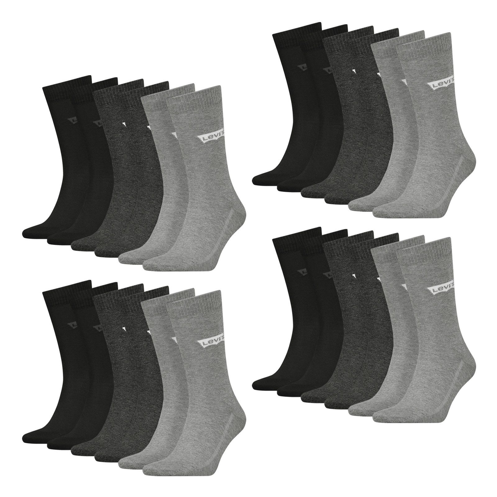 Levi's® Носки Regular Cut Batwing Logo Socks (12-Paar) mit seitlichen Belüftungslinien