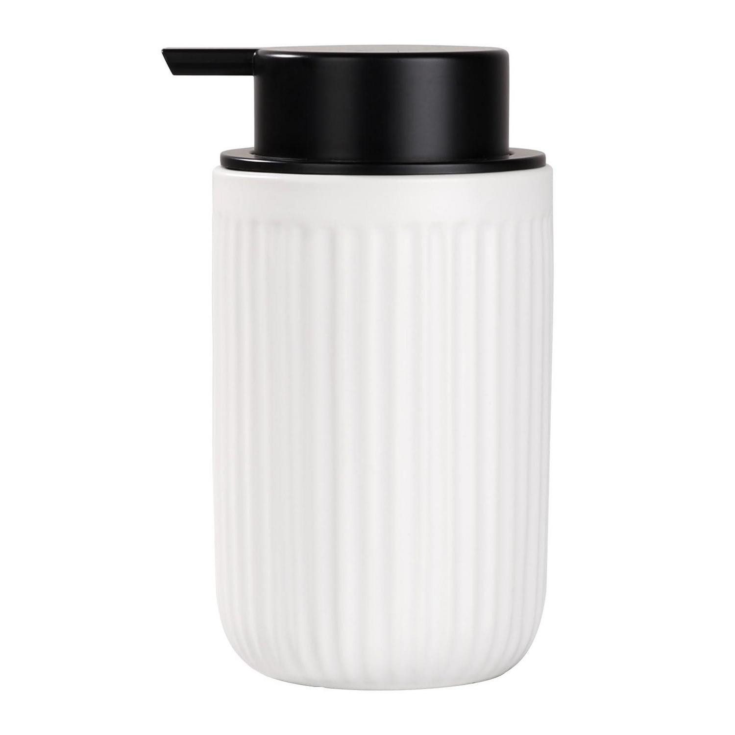 LuxusKollektion Seifenspender Seifenspender Keramik Streifen Weiß 350ml