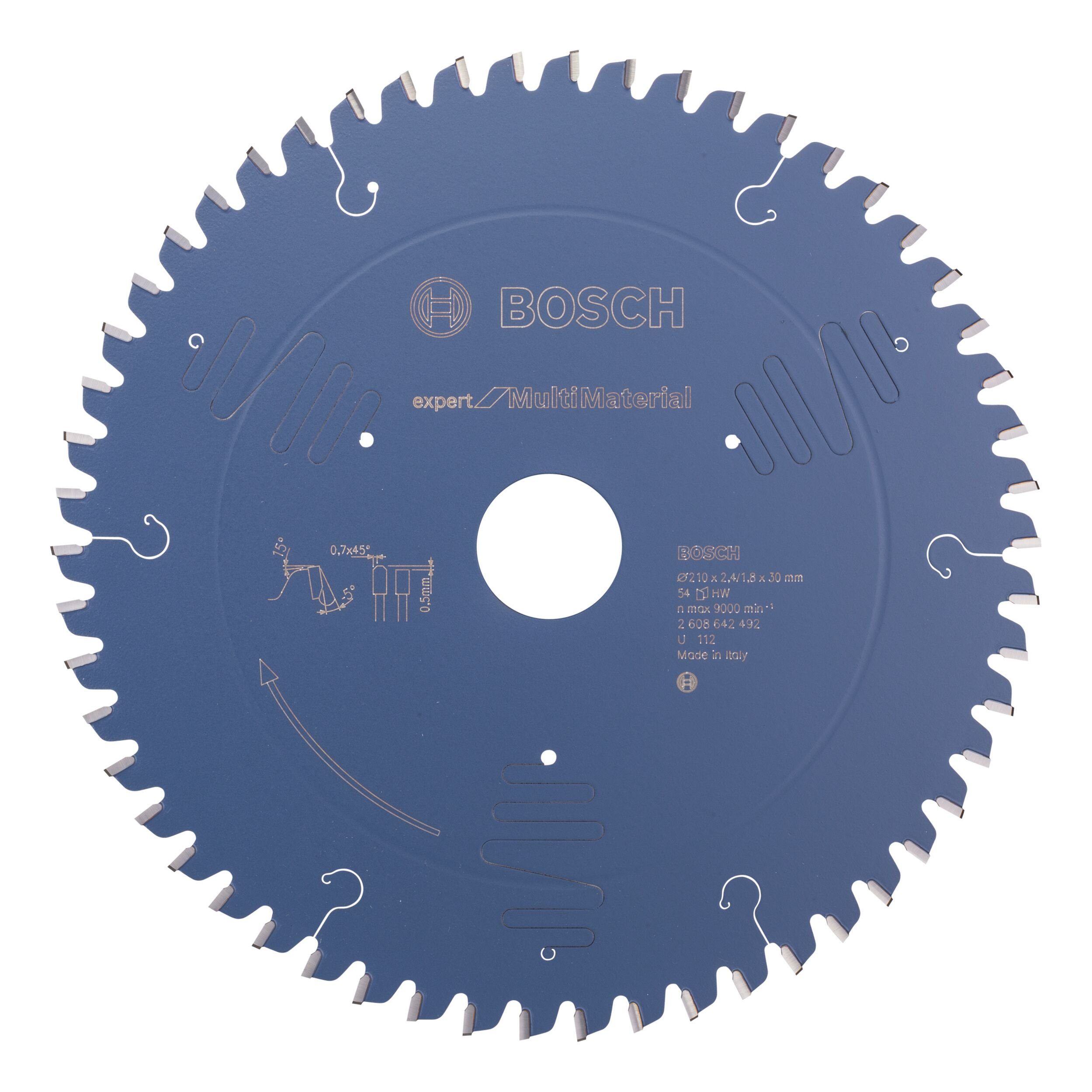 BOSCH Kreissägeblatt Expert, For MultiMaterial, 210 x 30 x 2,4 mm, 54 Zähne