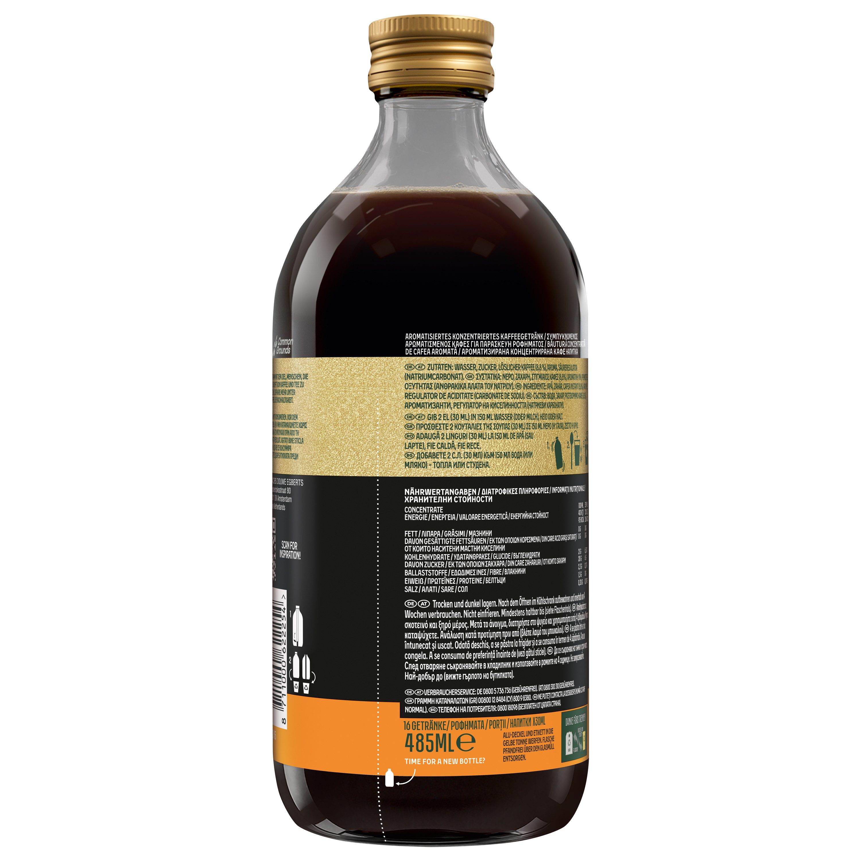 JACOBS Kaffee JACOBS Espresso Kaffeekonzentrat Caramel 6 x 485 ml, Ideal für Iced Coffee, Latte, Cappuccino oder kreative Kaffee-Rezepte – Bild 4 von 5
