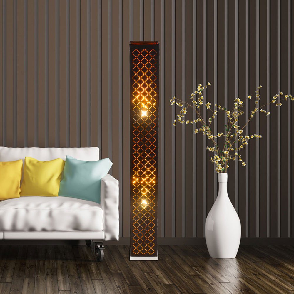 etc-shop LED Stehlampe, Leuchtmittel Wohn im Steh Stand Decken Leuchte Warmweiß, Lampe schwarz Fluter inklusive, Design Zimmer