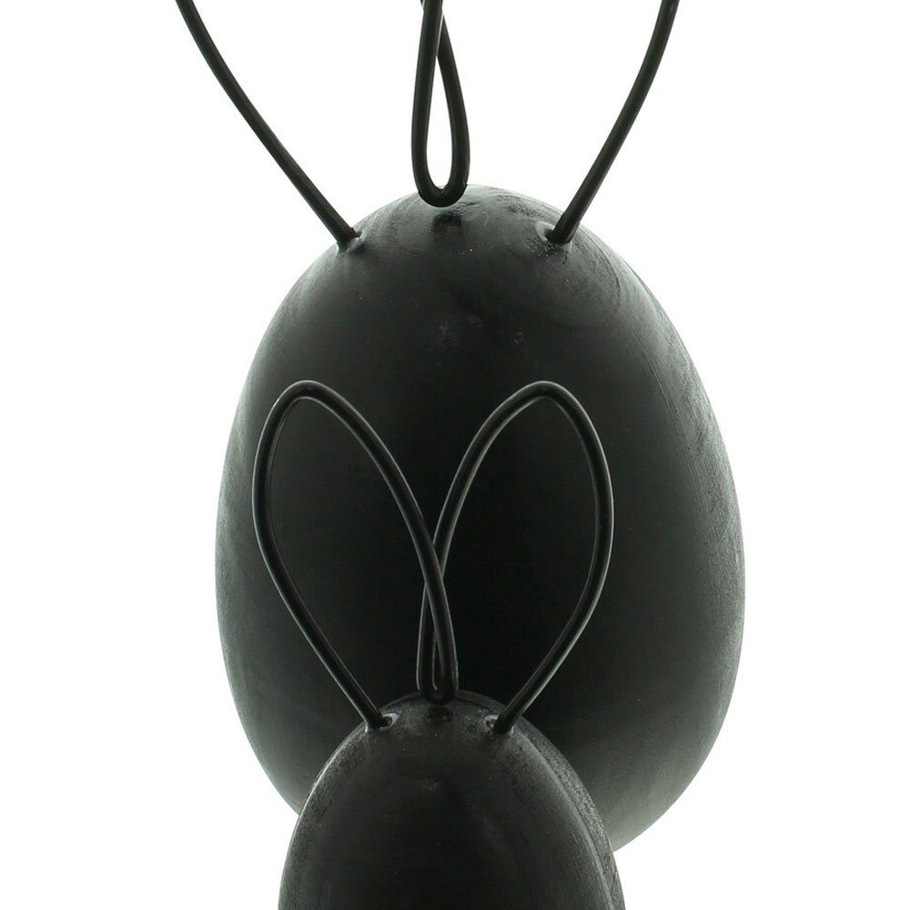 Home-trends24.de Osterhase Hase Schwarz Osterhase Ostern Frühling Deko Tisch Figur Skulptur