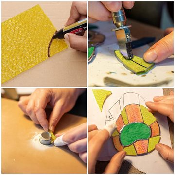 Belle Vous Aquarellpapier Kreatives Mosaikset für Erwachsene - 10-teilig, Mosaik Bastelset für Erwachsene - 10 Stück