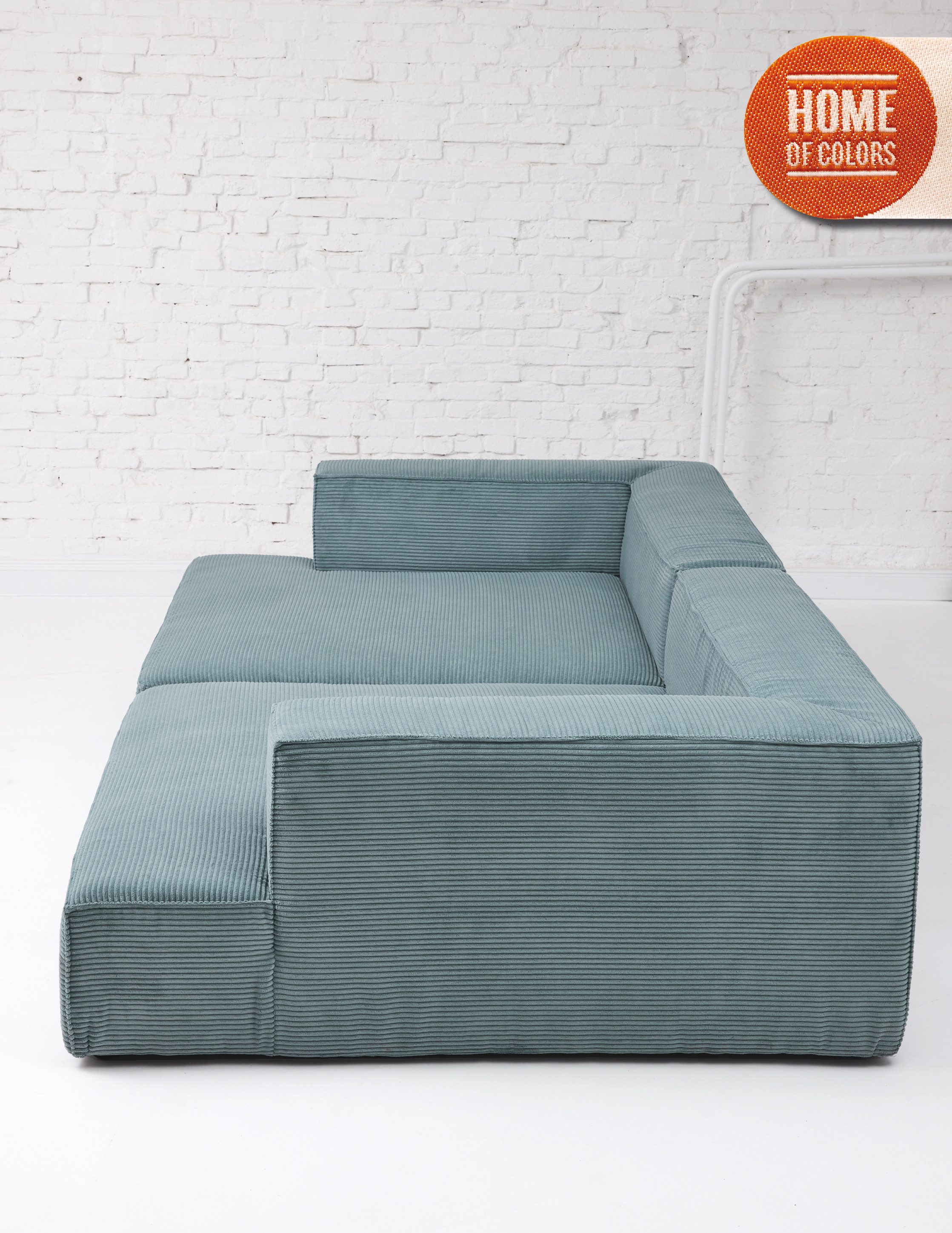HOME OF COLORS Big-Sofa BIG CUBE – das kubische Megasofa mit extra-tiefem, soften Sitzgefühl, in weichem Cordstoff und vielen schönen Farben