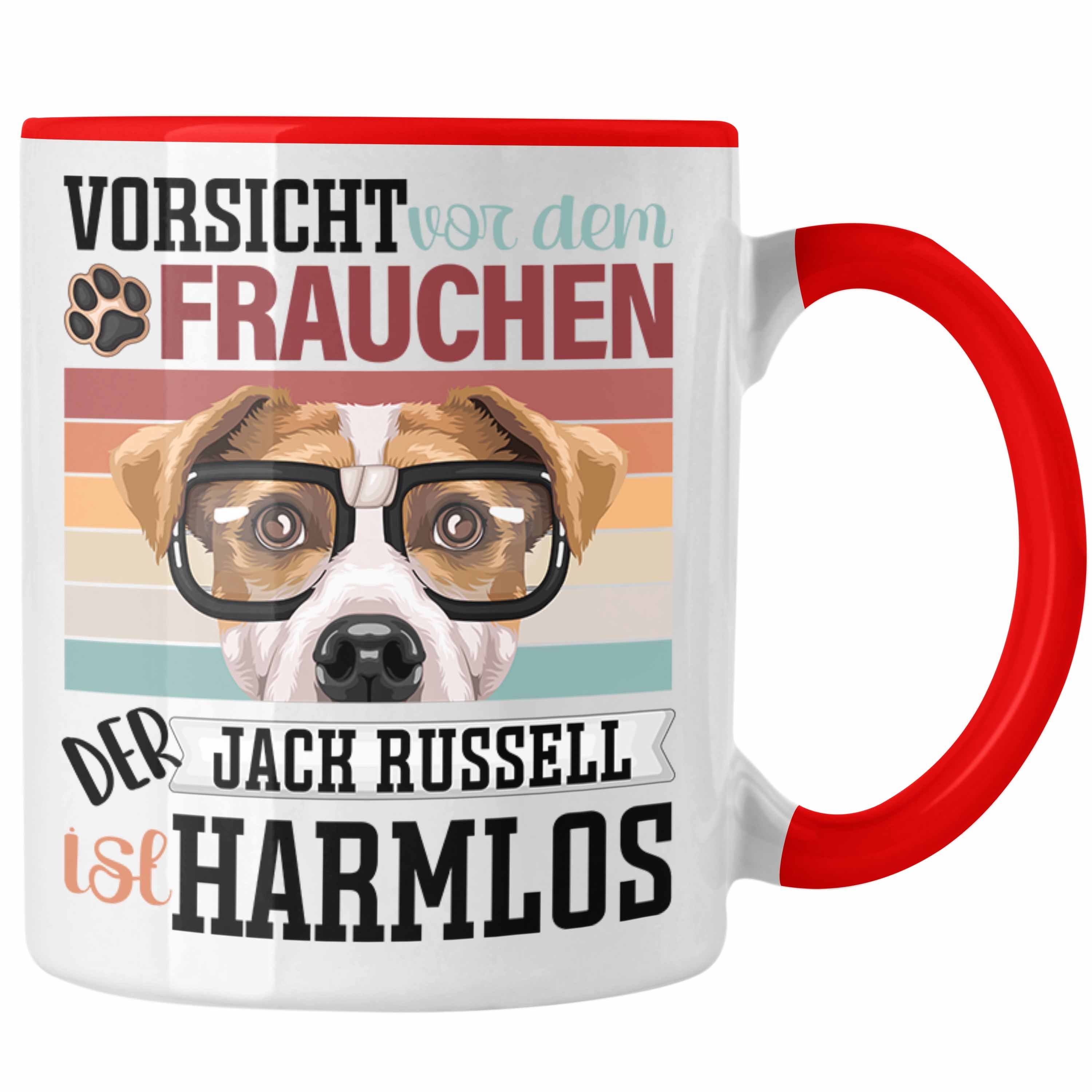 Trendation Tasse Jack Russell Besitzerin Frauchen Tasse Geschenk Lustiger Spruch Gesche Rot
