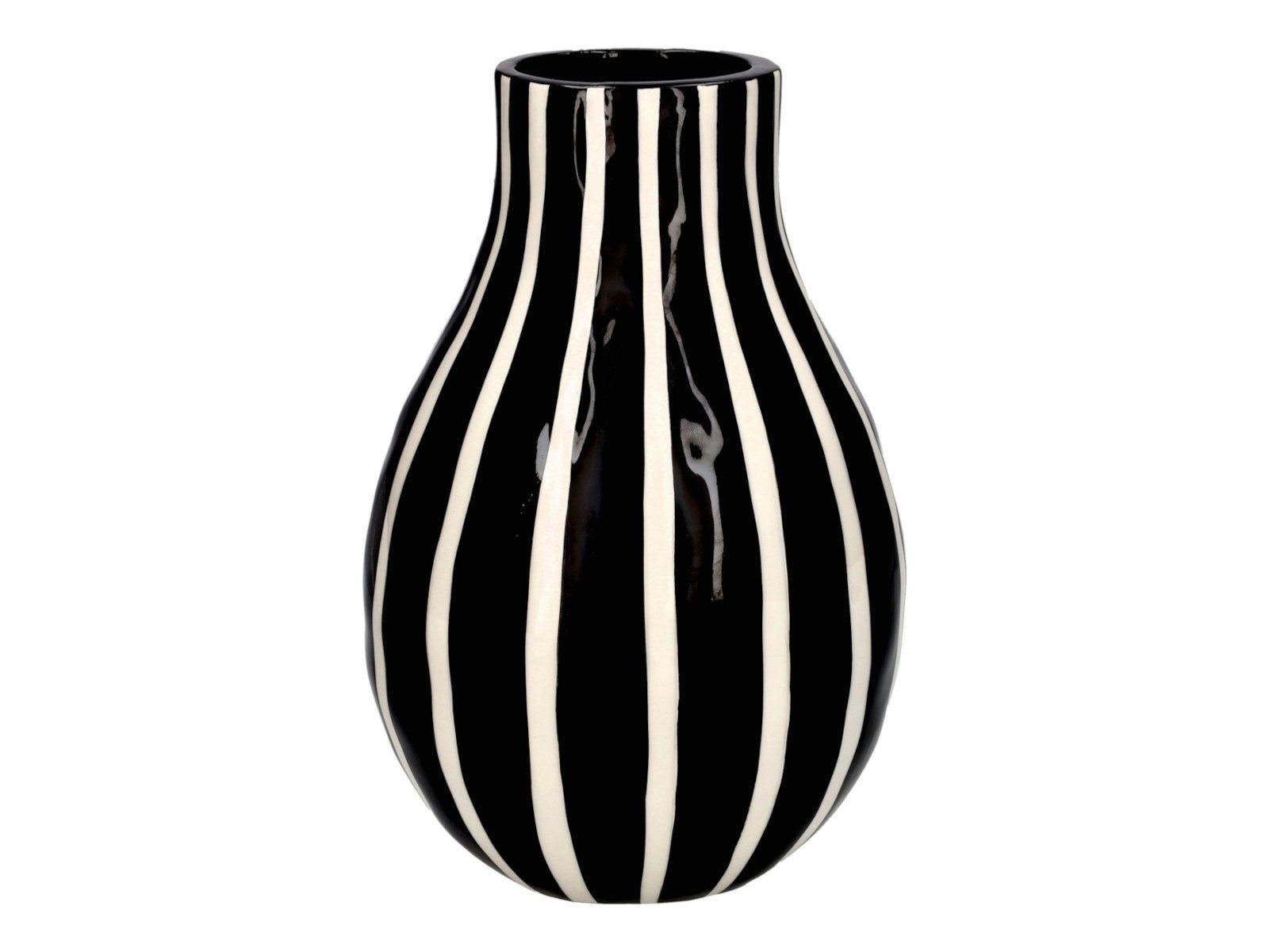 Giftcompany Dekovase Artisan Vase gestreift L schwarz/weiß 15,6cm (Vasen)