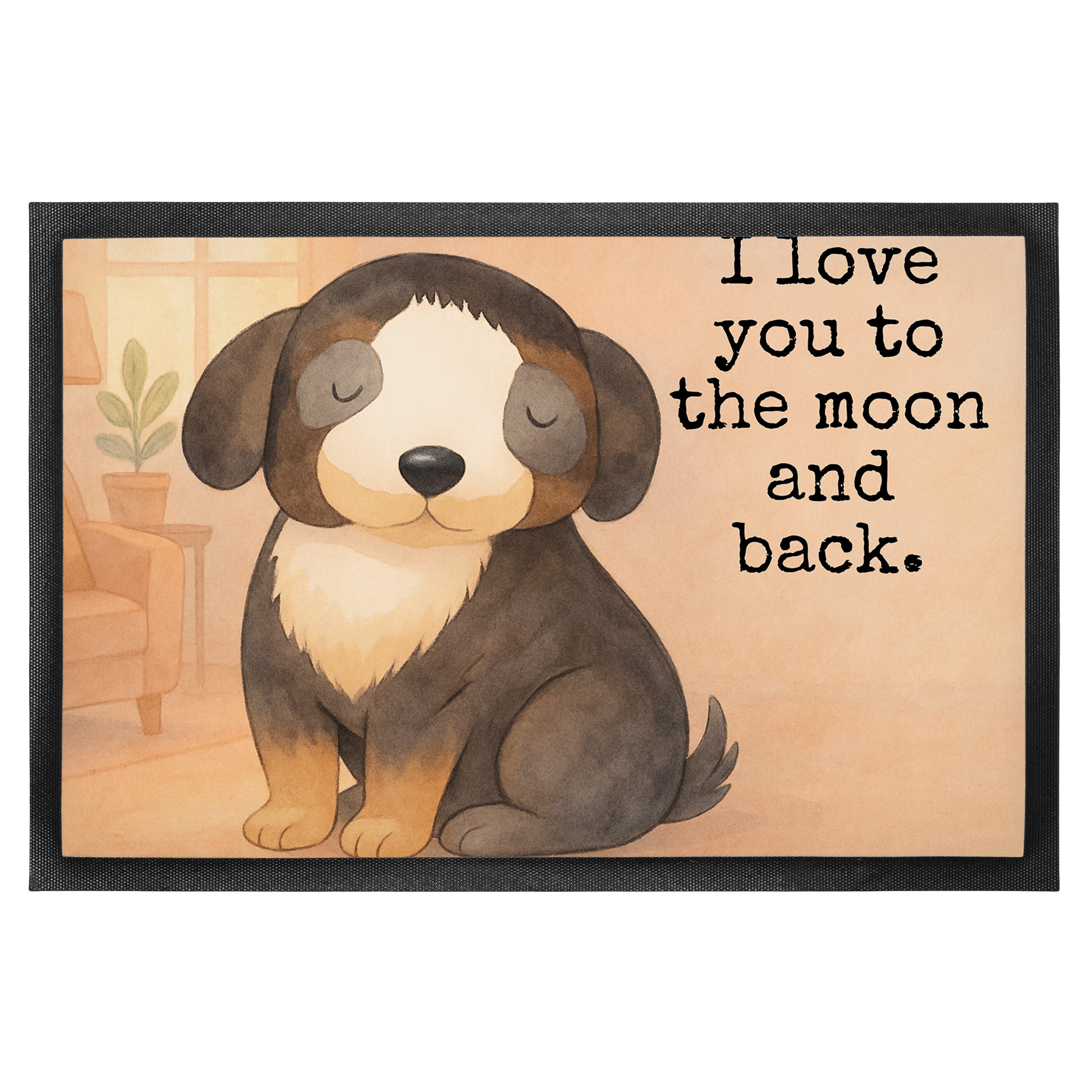 Mr. & Mrs. Panda Fußmatte Hund Entspannen Design, fußmatte 40 x 60 cm, Weiß, Liebe, Fußmatten, Höhe: 40 mm