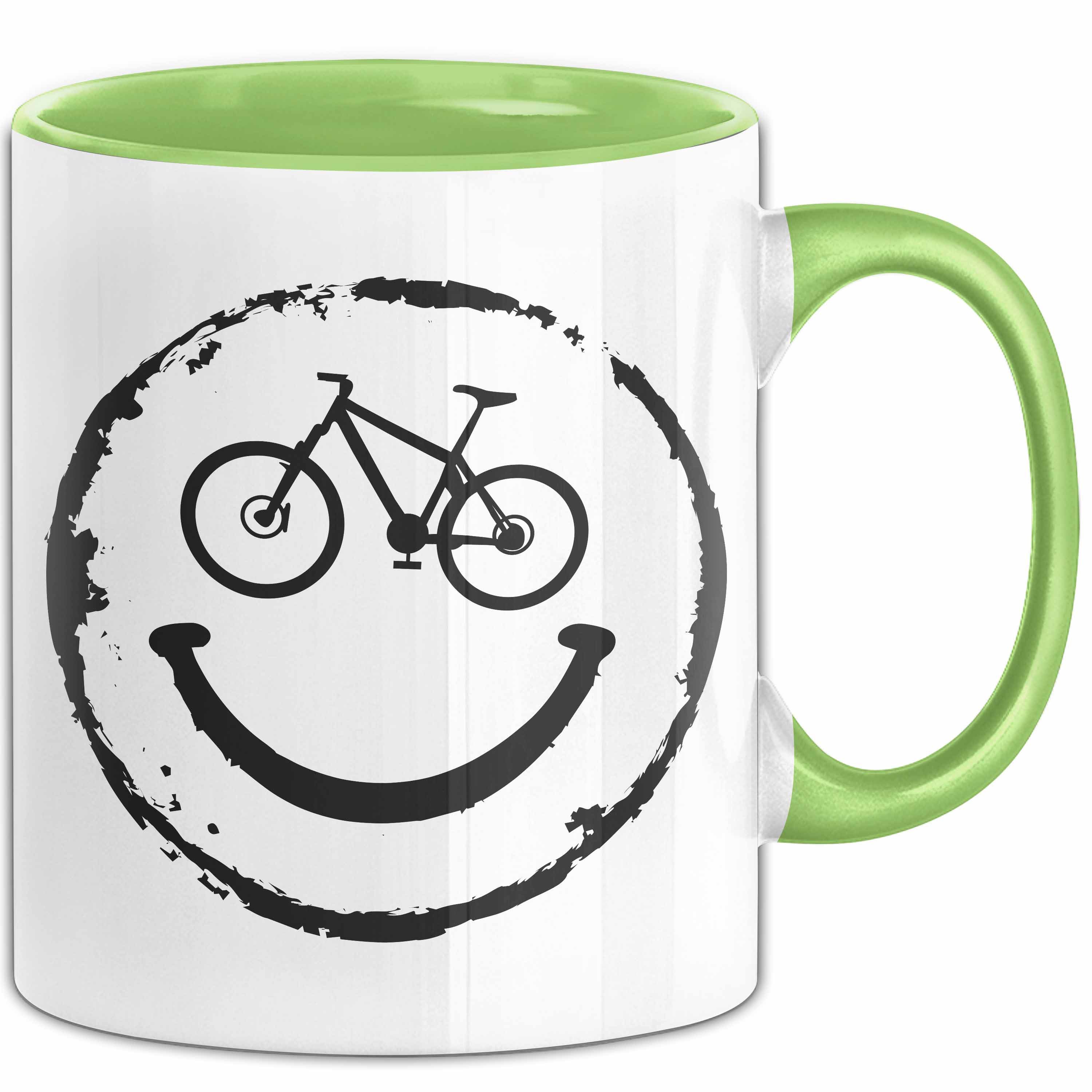 Trendation Tasse Bike Tasse Fahrrad Rad Geschenk Rennrad Lächeln Geschenkidee Kaffee-Be