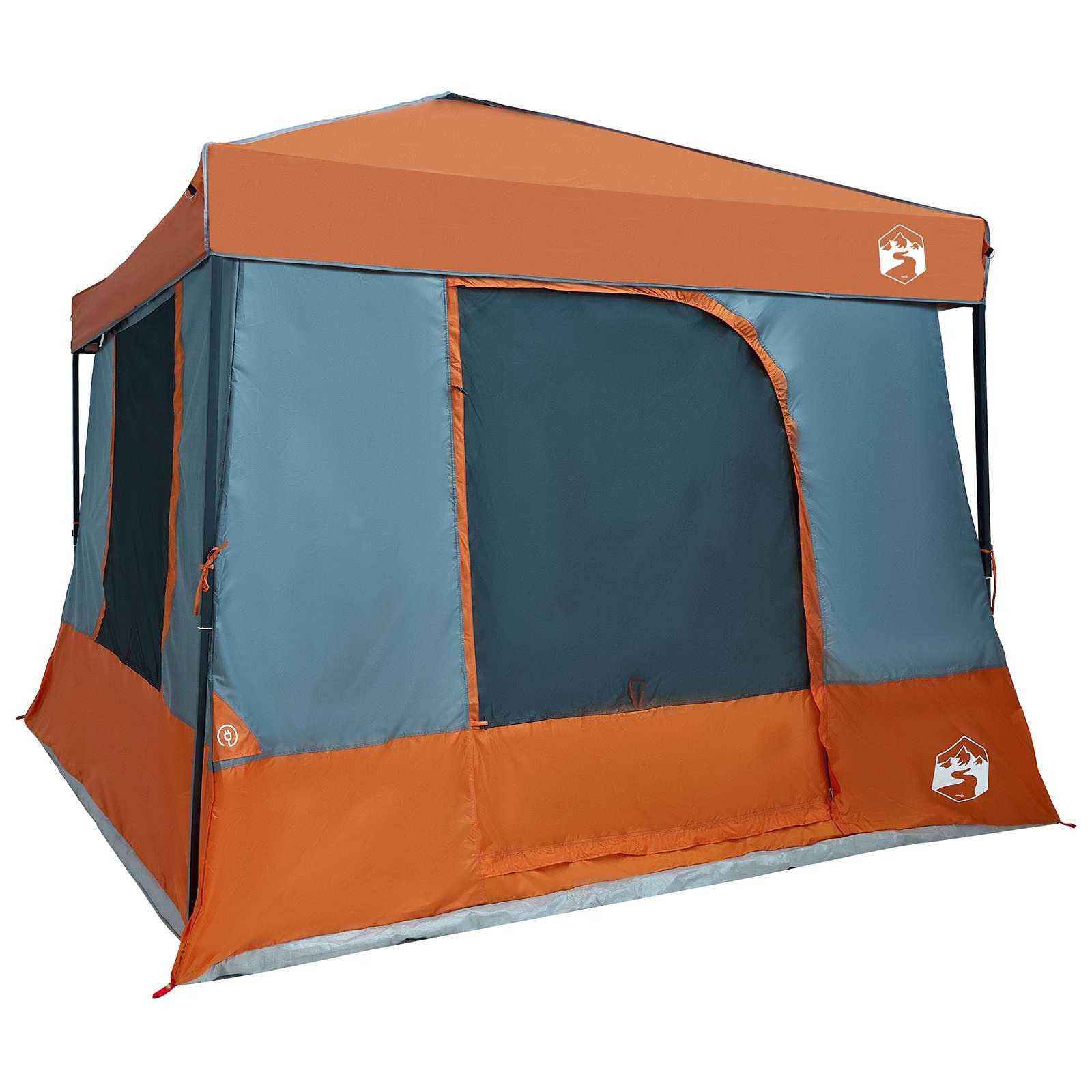vidaXL Kuppelzelt Camping-Zelt-Set 2 pcs Grau und Orange Taffeta und Stoff, (2 tlg)