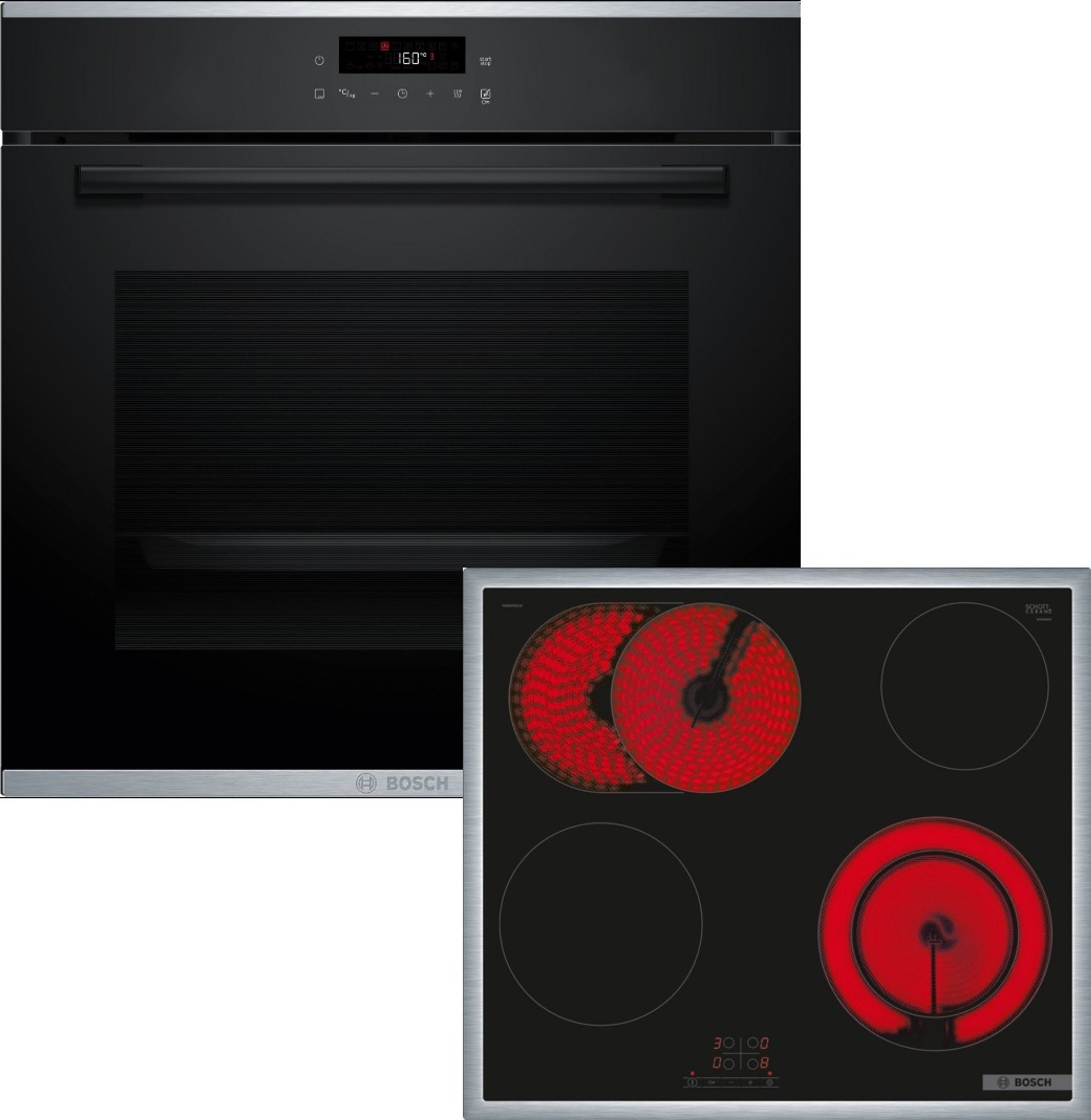 BOSCH Backofen-Set 4 HBA271BB3, mit nachrüstbar, AutoPilot, Halogen-Innenbeleuchtung