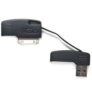 iGo USB Lade-Kabel Ladegerät Schlüssel-Anhänger Smartphone-Kabel, USB Typ A, Apple Dock-Connector, Dock-Connector 30-pol. für Apple iPhone iPod Touch Nano Classic iPad