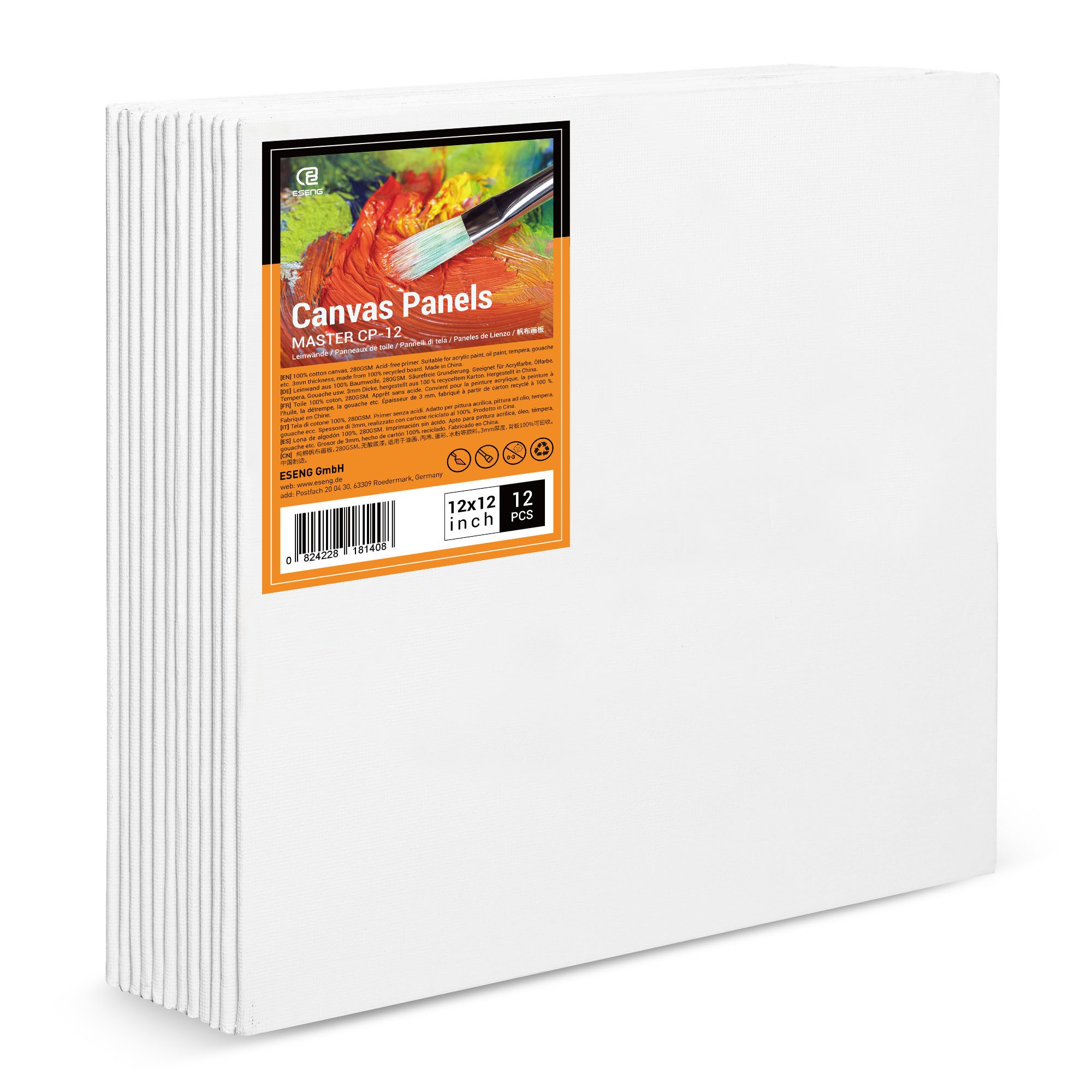 ESENG Leinwand zum Bemalen, MASTER CP-12, 100% Baumwolle, 3mm dick, Größenvielfalt