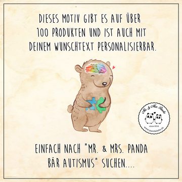Mr. & Mrs. Panda Windlicht Bär Autismus - Transparent - Geschenk, Kerzenglas, Teelichtglas, Teel (1 St), Liebevolles Design