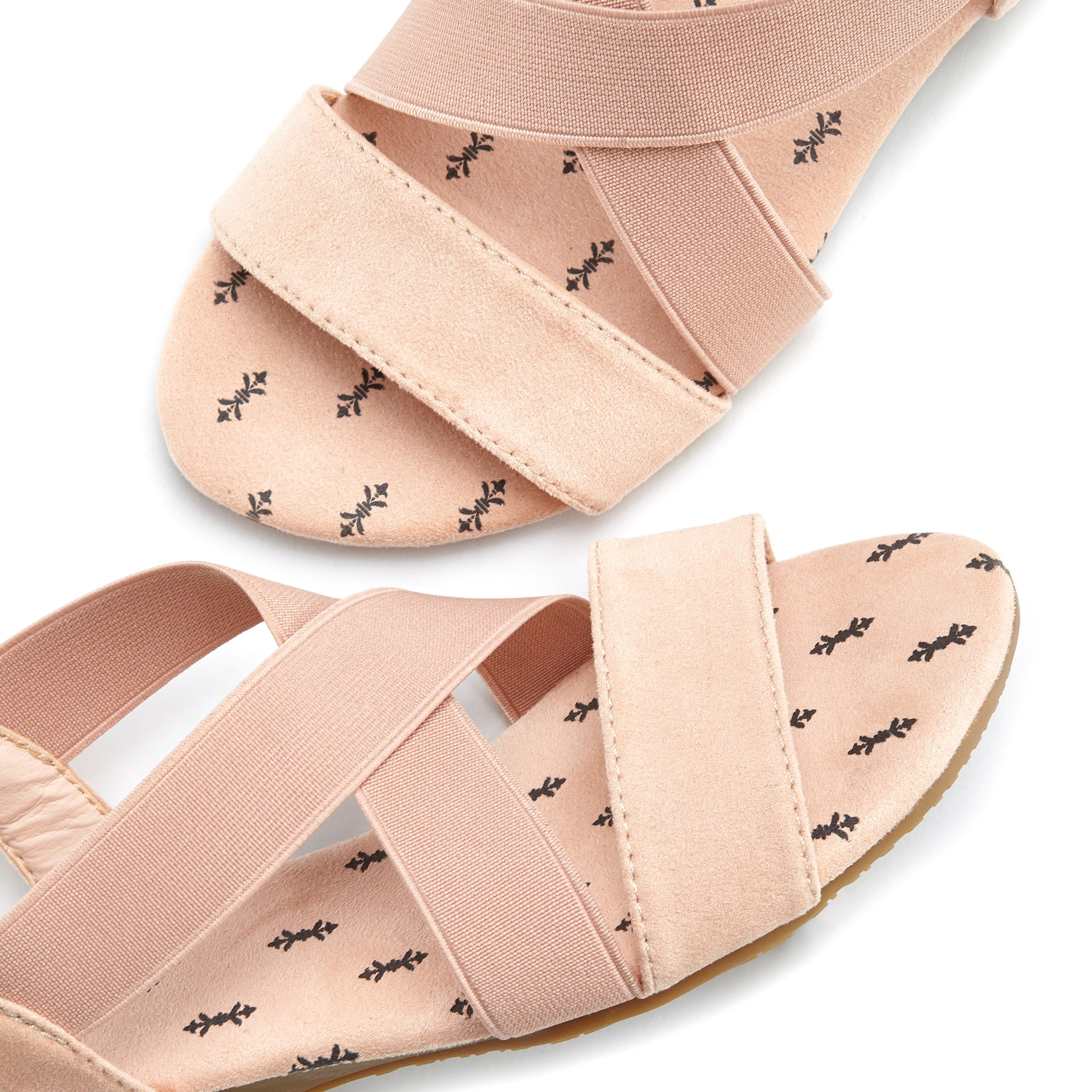 Sandale, mit elastischen und Riemchen rosé Sommerschuh, Keilabsatz Sandale, Sandalette Vivance Sommerschuh VEGAN