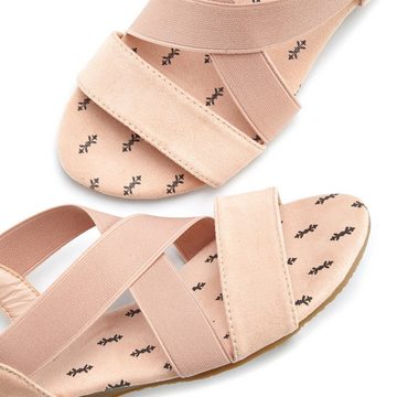 Vivance Sommerschuh, Sandale, Sandalette Sandale, Sommerschuh mit elastischen Riemchen und Keilabsatz VEGAN