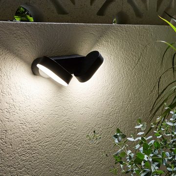 näve LED Außen-Wandleuchte Motus, LED wechselbar, Warmweiß, 2 bewegliche Lichtblöcke incl. 60 LED schwarz warmweiß IP 54