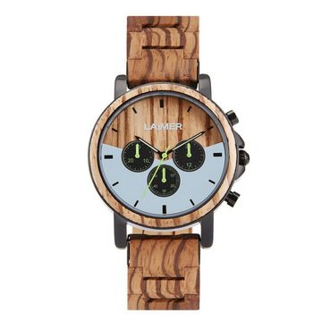 LAiMER Chronograph LAiMER Herren Uhr 0139 Ingo Zebranoholz Chronograph Vegan, (1-tlg)