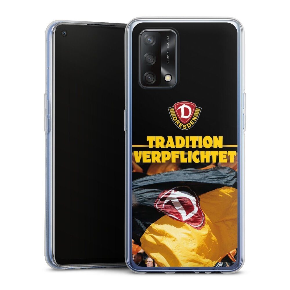 DeinDesign Handyhülle SG Dynamo Dresden Fanartikel SGD Tradition Verpflichtet Dynamo Dresden, Oppo A74 Silikon Hülle Bumper Case Handy Schutzhülle Smartphone Cover