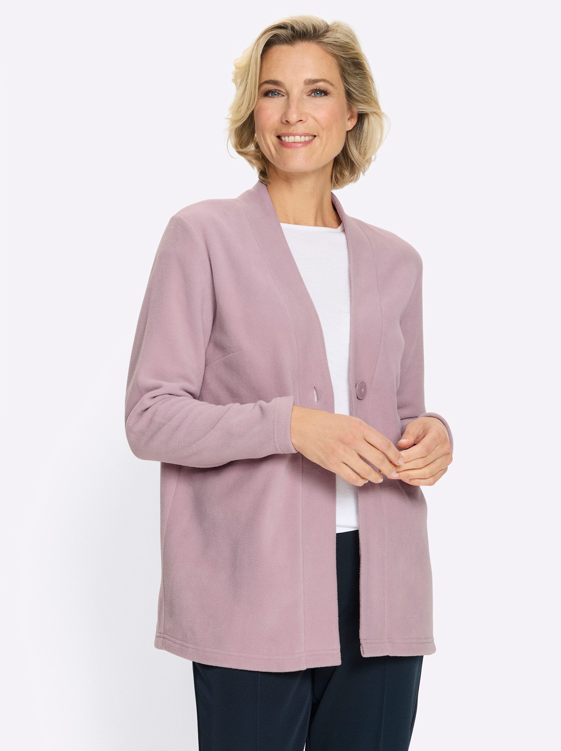 Sieh an! Fleecejacke Fleece-Jacke Langarm