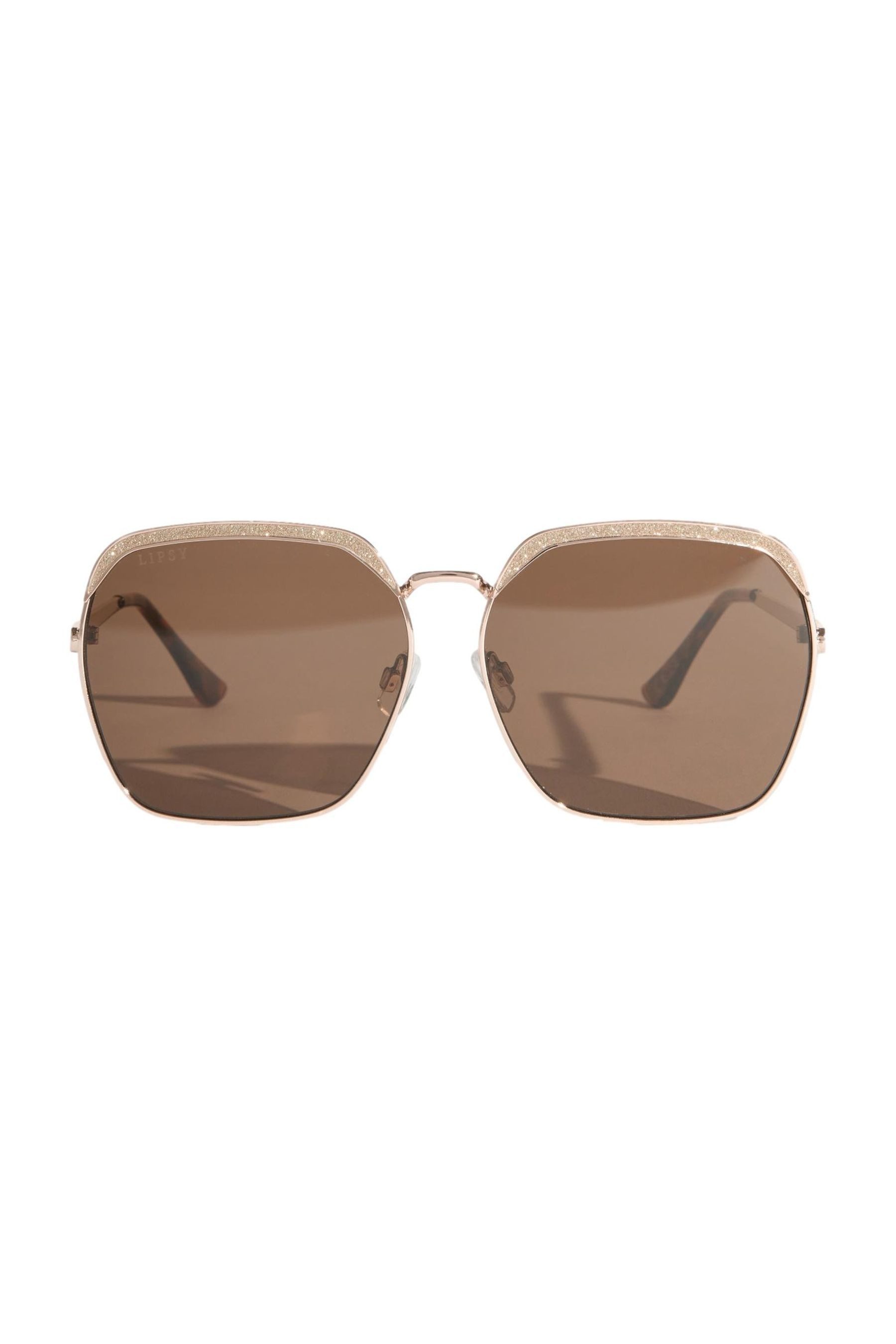 Sonnenbrille Lipsy Glitzer-Sonnenbrille mit Metallrahmen