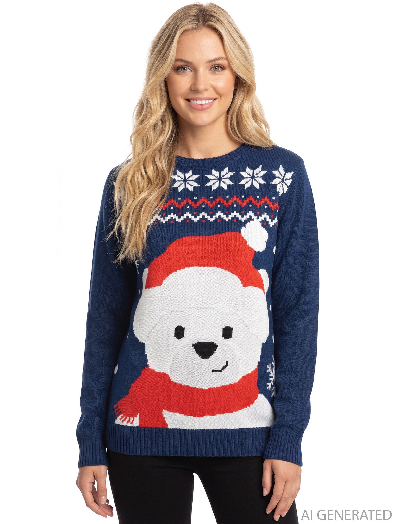 United Labels® Weihnachtspullover Winterpullover Eisbär Winter Strick Pullover Sweatshirt Ugly Sweater