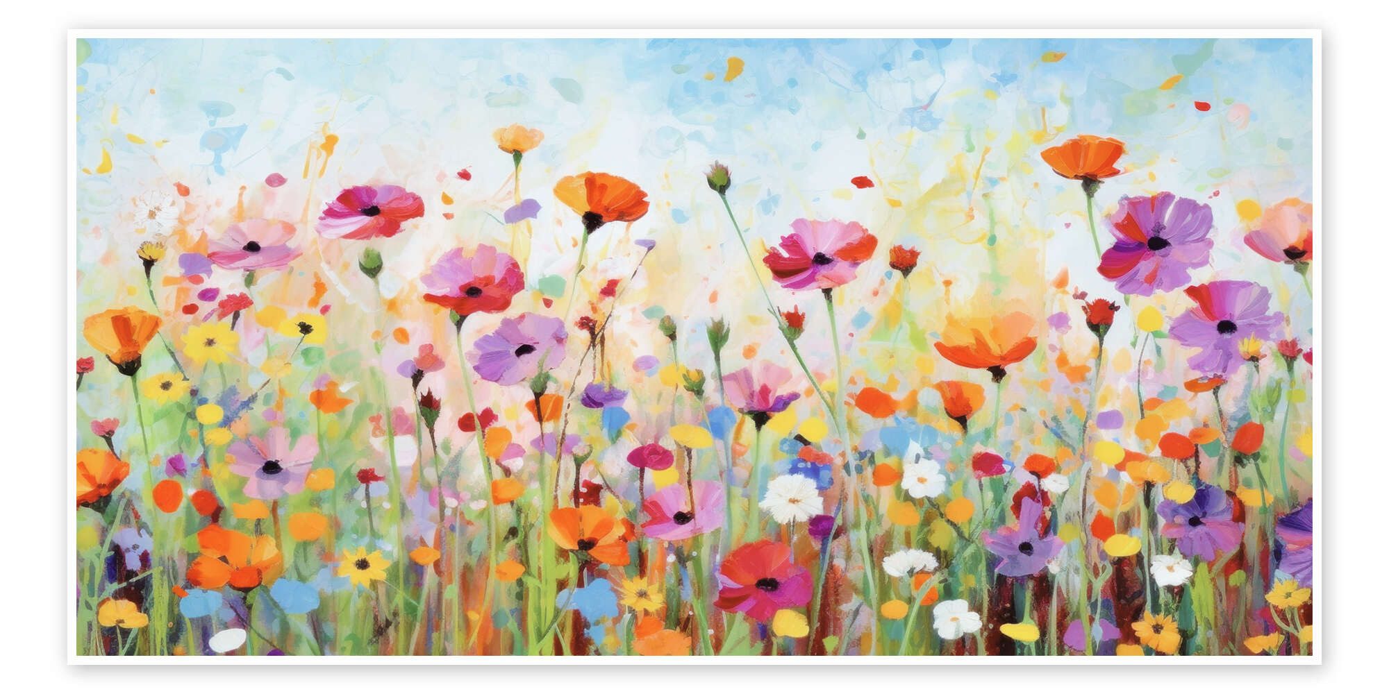 Posterlounge Wandbild Popping Poppies, Gina Kelly, erhältlich als Poster, Leinwandbild, Wandsticker oder Acrylglasbild