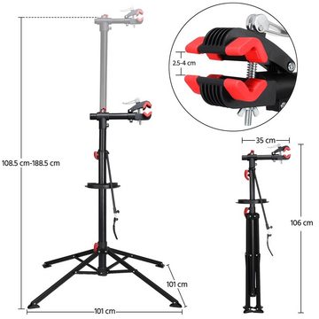 Yaheetech Fahrrad-Montageständer, Reparaturständer Höhenverstellbar bis 40 Kg