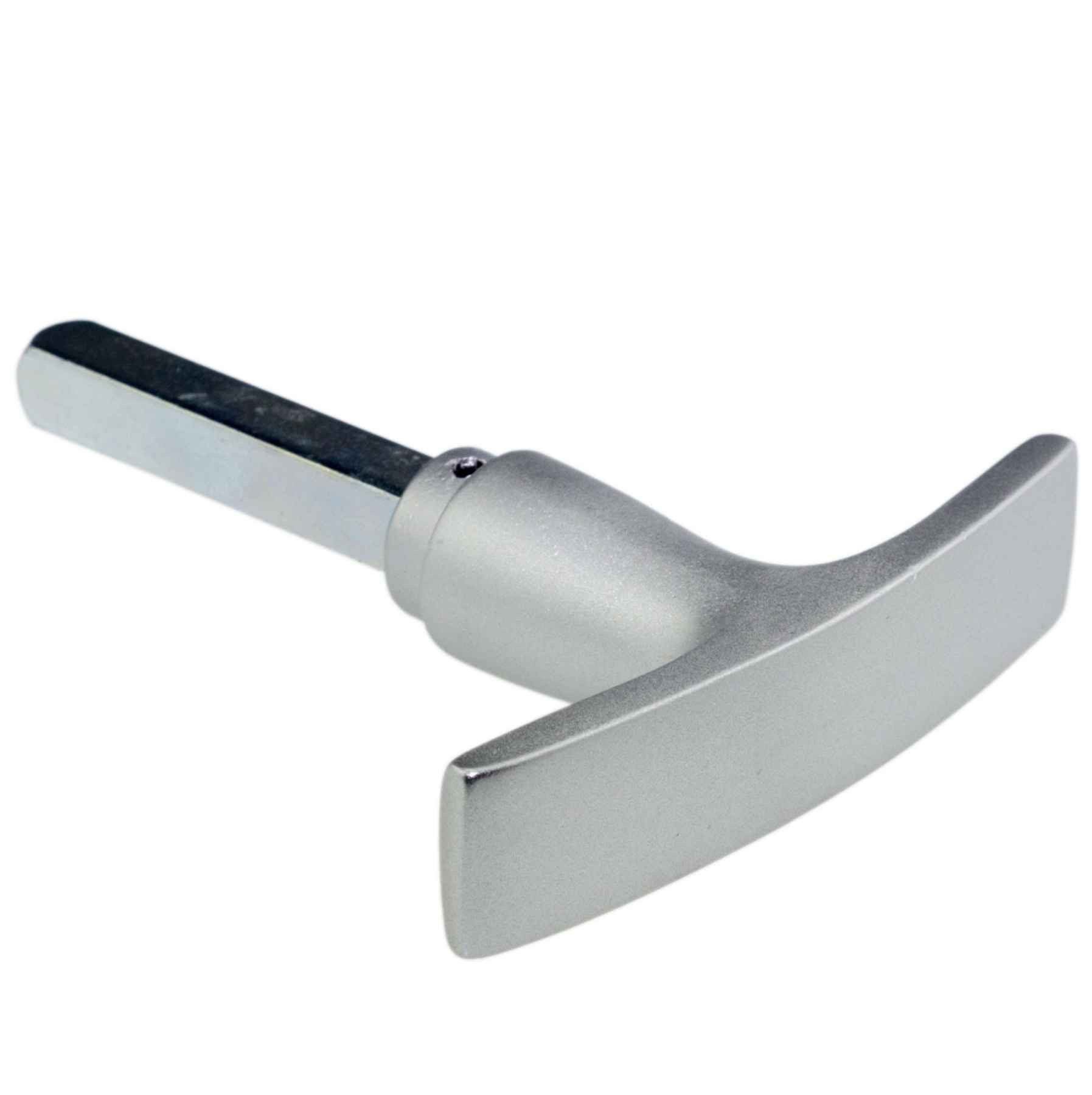 ASSA ABLOY Türgriff Garagentorgriff Aluminium F1 – 8 mm Vierkant – 60 mm Stiftlänge, mit M6 Innengewinde