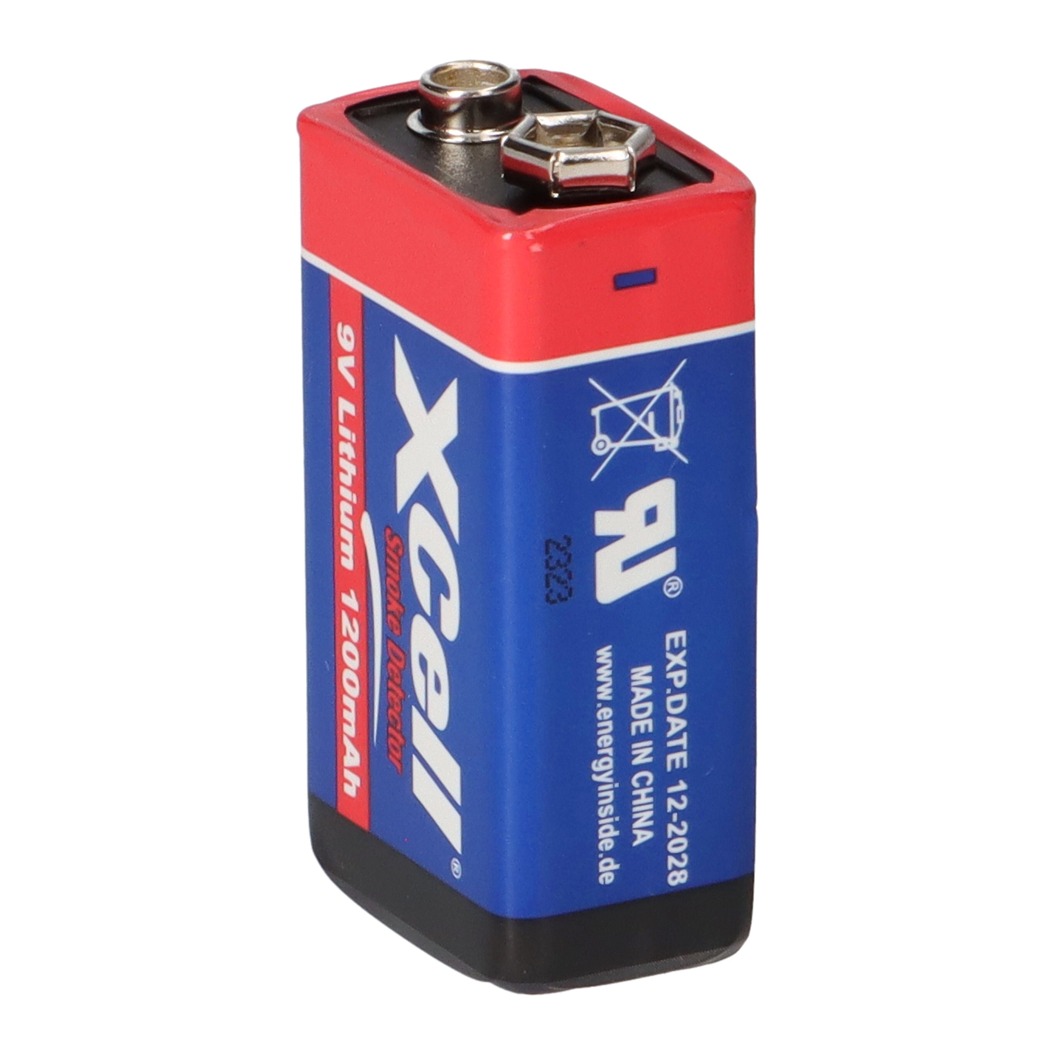 / Batterie Rauchmelder Hochleistungs- für Block Lithium XCell 4x Batterien 9V XCell