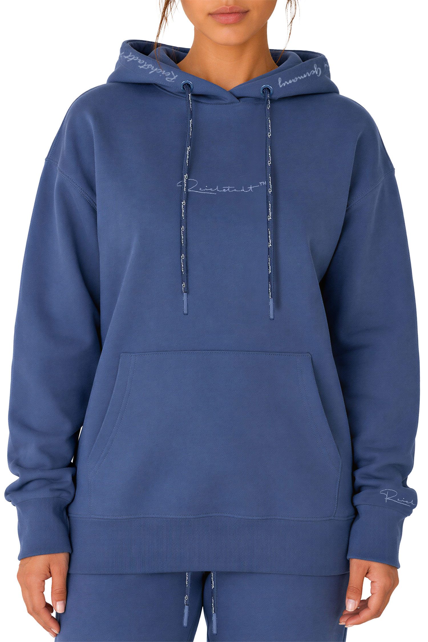 Reichstadt Kapuzenpullover Damen Relaxed Fit Hoodie Marken-Stick 23RSW038 mit Stitching auf der Brust