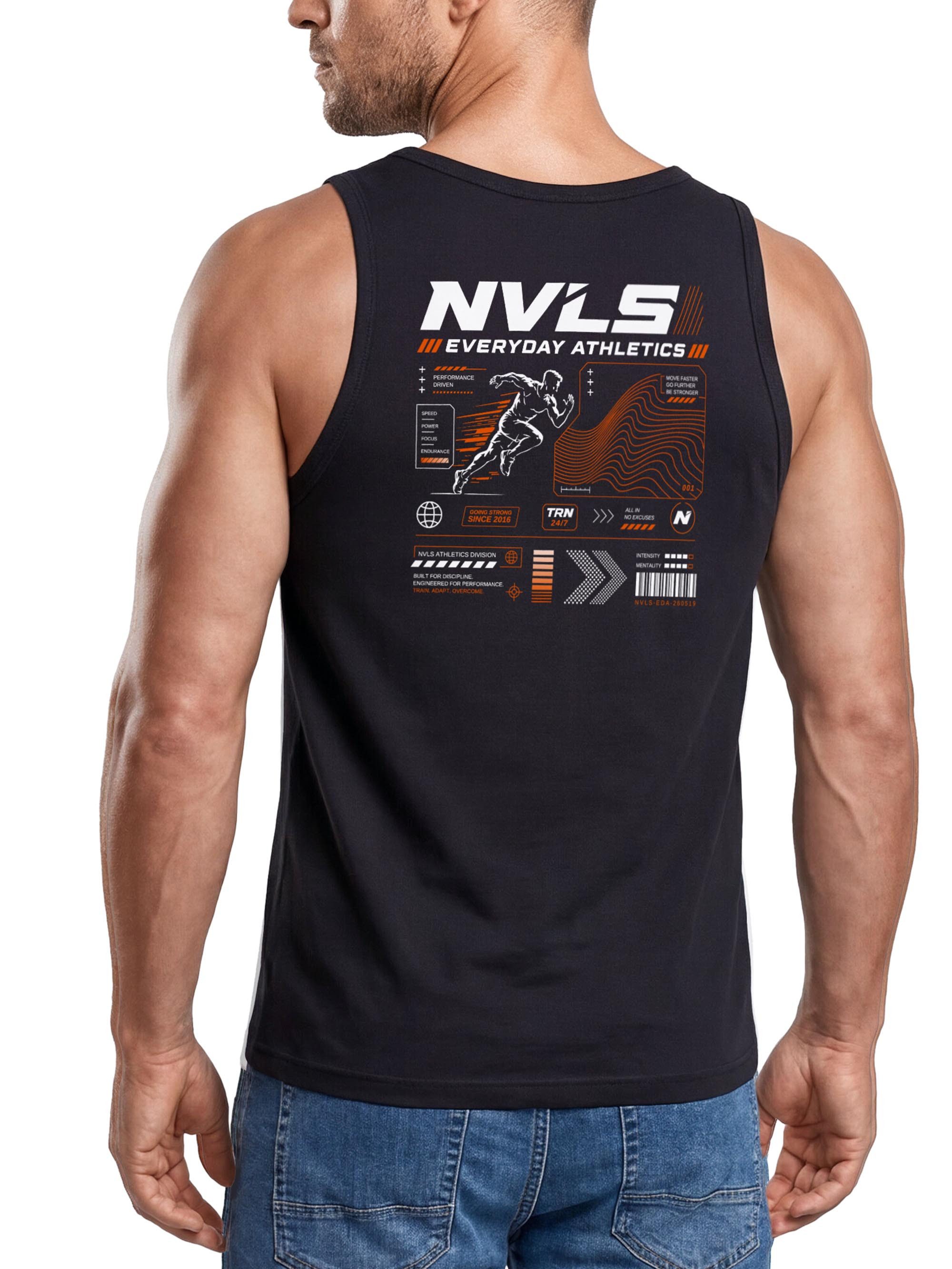 Neverless Tanktop Tanktop Herren mit Grafik-Print - Design Everyday Athletics - mit Print