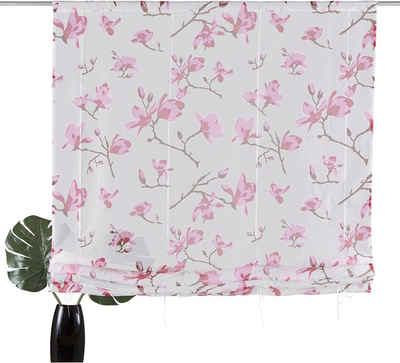 Bändchenrollo Orchidee, my home, mit Stangendurchzug, Transparent, Voile, Polyester