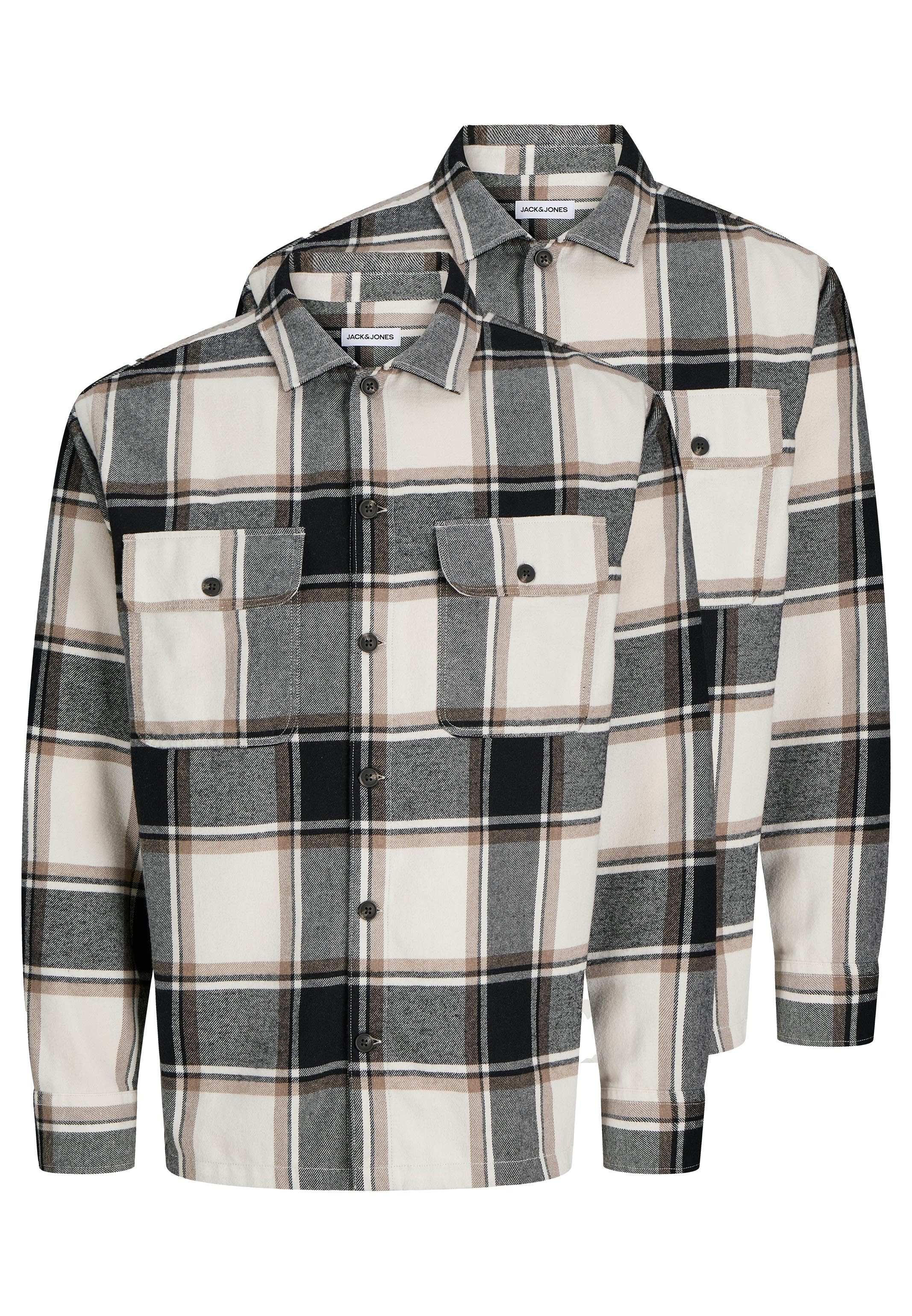 Jack & Jones Hemdjacke 2er Pack Charge (Spar-Set, 2-St) Hemdjacke / Overshirt - Baumwolle - Strapazierfähig