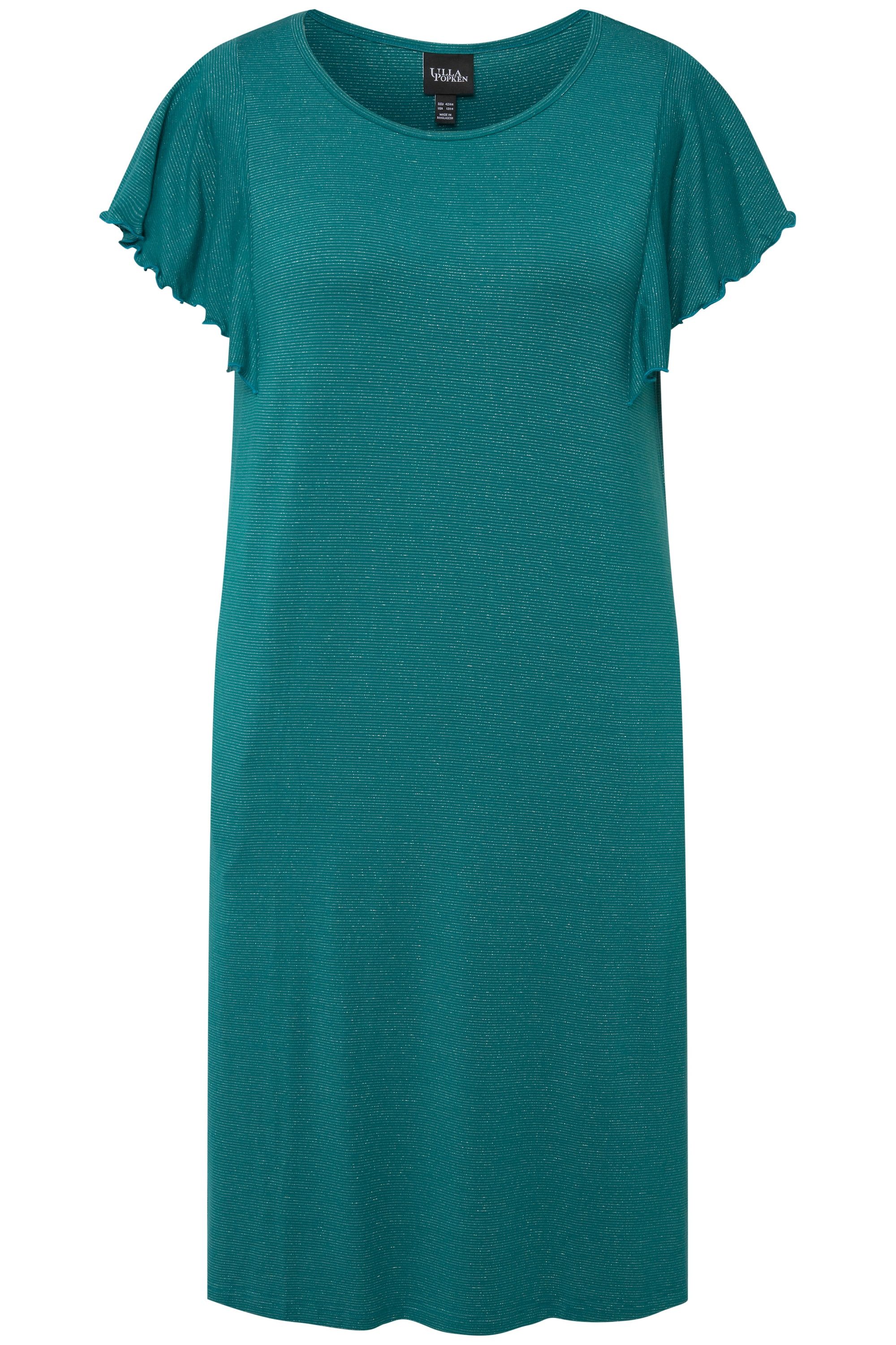 Ulla Popken Midikleid Midikleid Glitzer-Ringel Rundhals günstig online kaufen