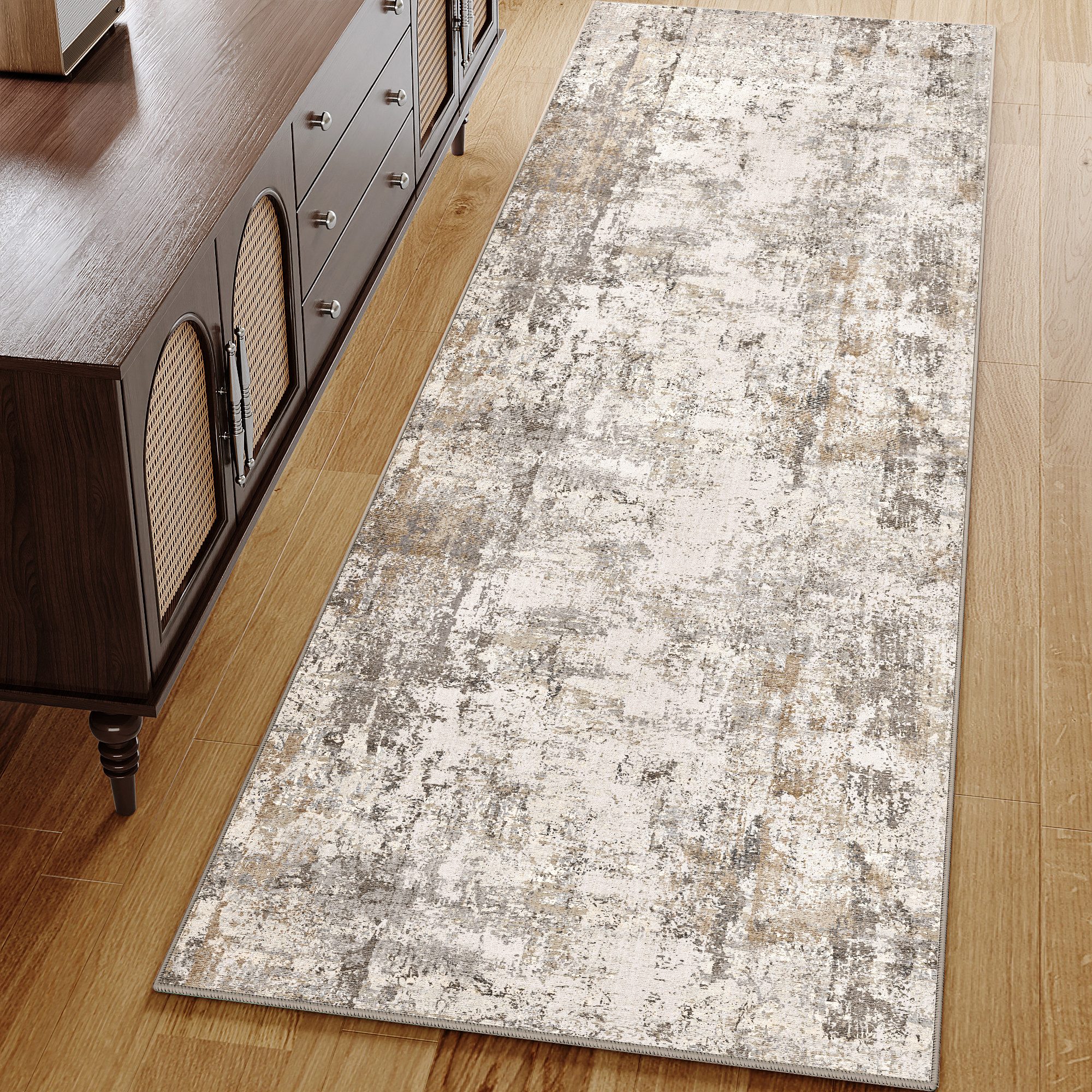PURECOZY Teppich Verschiedene Größen, Waschbar & Rutschfest, abstrakter Stil, Rechteckig, Höhe: 6.1 mm, für Wohnzimmer, Schlafzimmer, Flur, Küche & Eingangsbereich