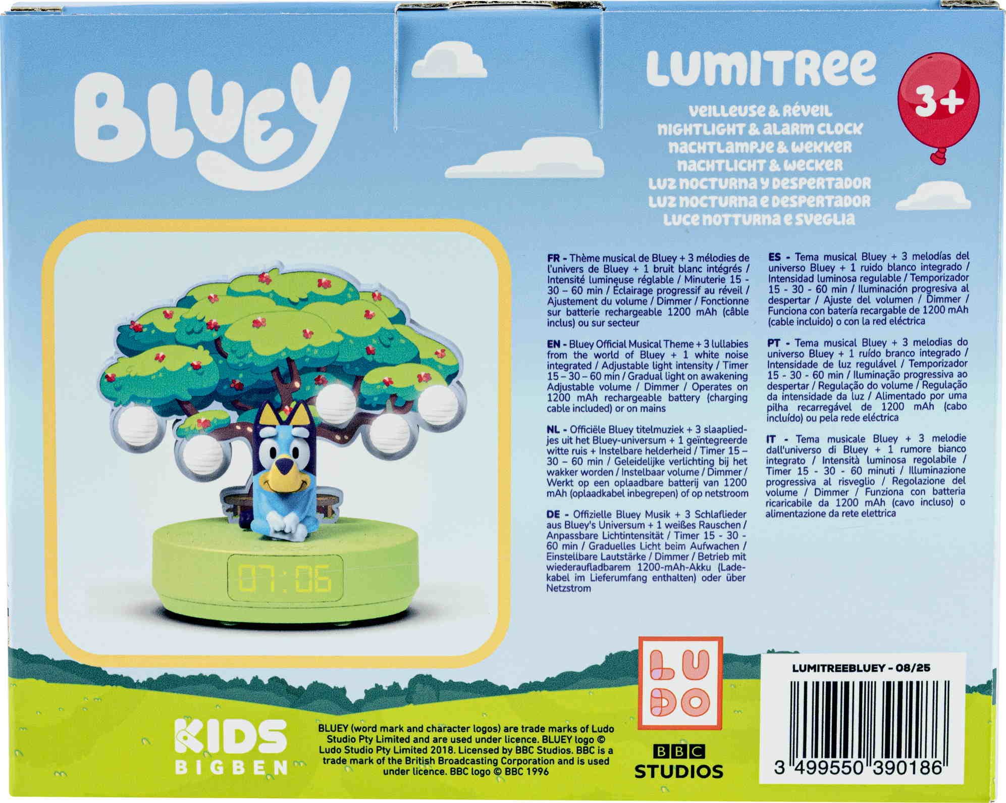 BigBen Kinderwecker Kids Wecker mit Nachtlicht Lumitree Bluey AU390186