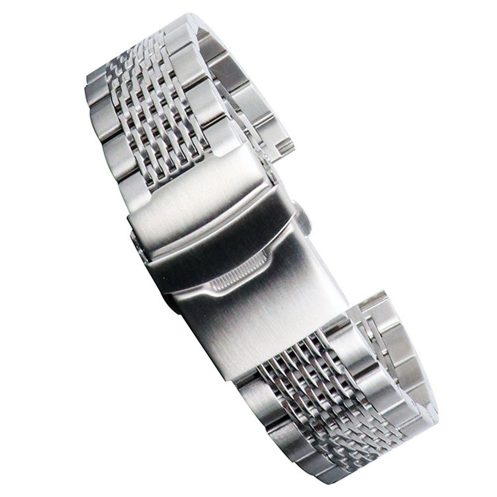 Uhrenband 22mm Uhrarmband Edelstahl Silber Uhrenarmband Premium Mesh Ersatz FELIXLEO