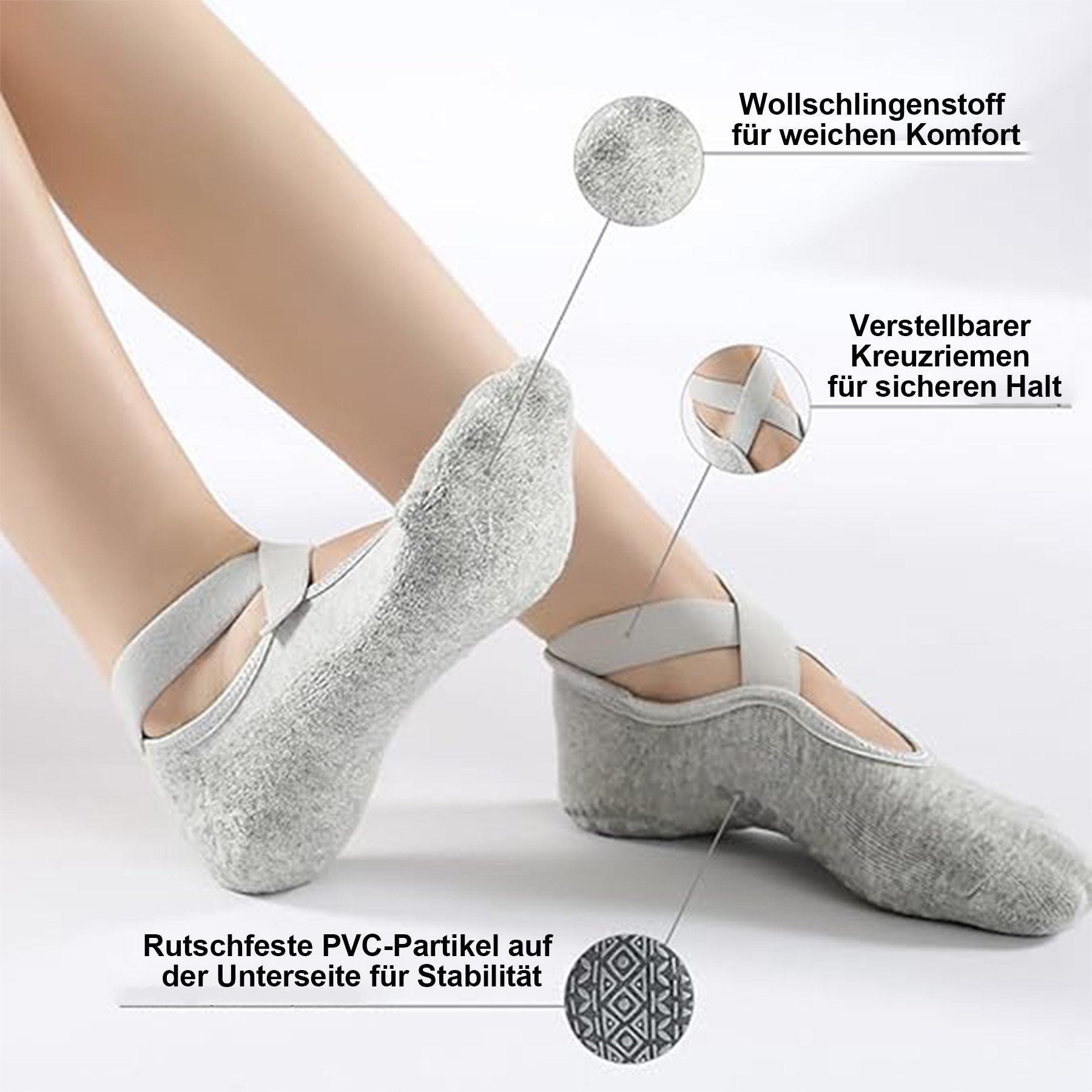 Mutig Sportsocken 3 Paar Premium Pilates-Socken Dame Weich, Rutschfeste Bau günstig online kaufen